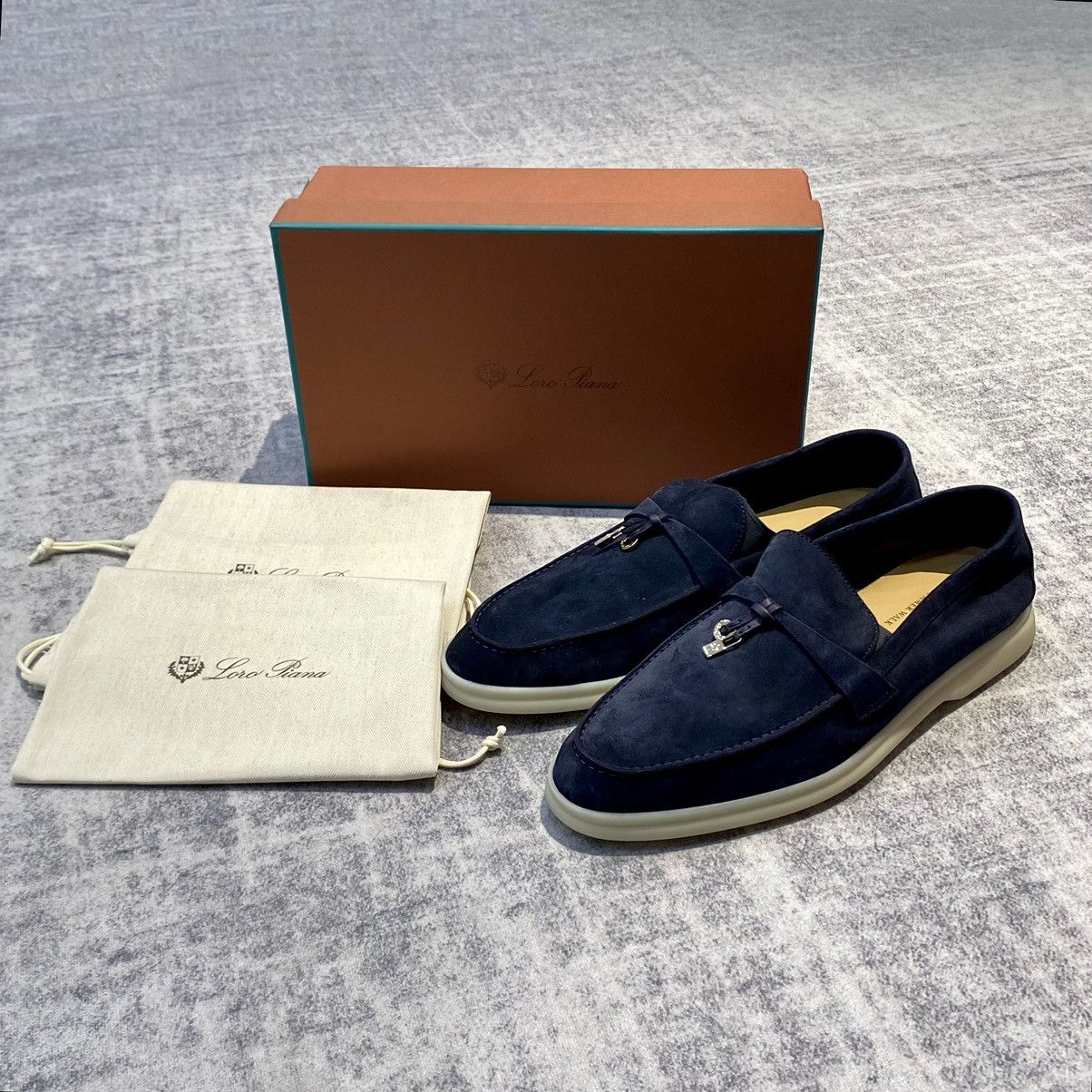 Loro Piana Loro Piana Summer Charms Walk 13 Suede Argo Blue Melange Size US 8.5 / EU 41-42 - 4 Thumbnail
