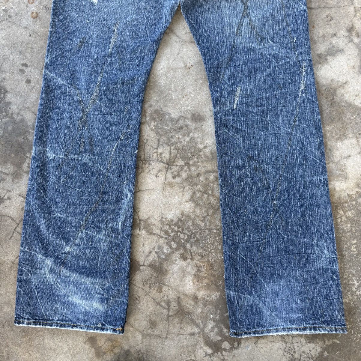 Japanese Brand W33 Vintage HM208B Faded Ripped Flare Denim Jean Pants Size US 33 - 10 Thumbnail