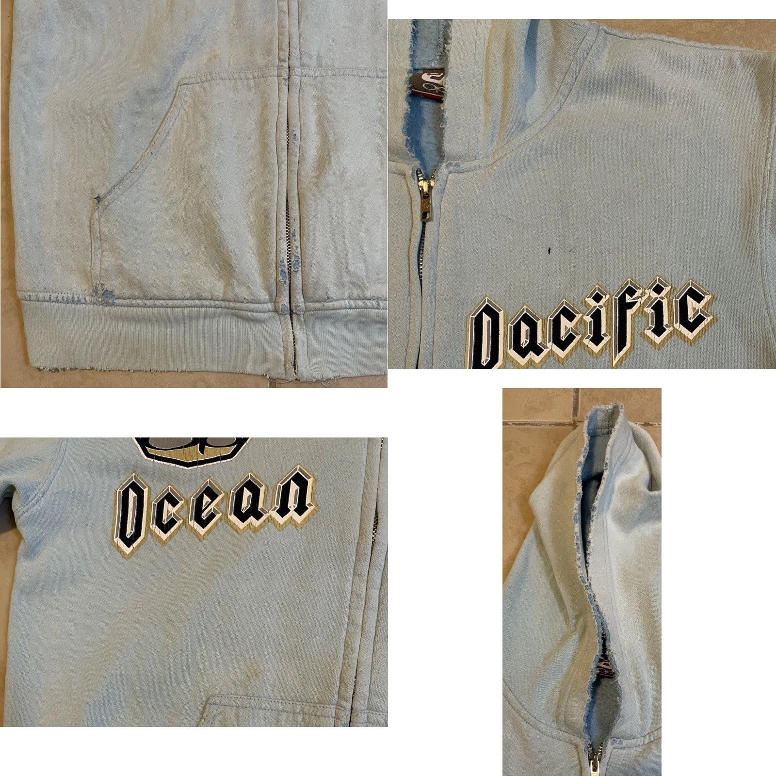 Quiksilver VINTAGE Ocean Pacific OP Thrashed Faded Hoodie XS Surf Skate Grunge Billabong 90 Y2K Size US XS / EU 42 / 0 - 8 Thumbnail