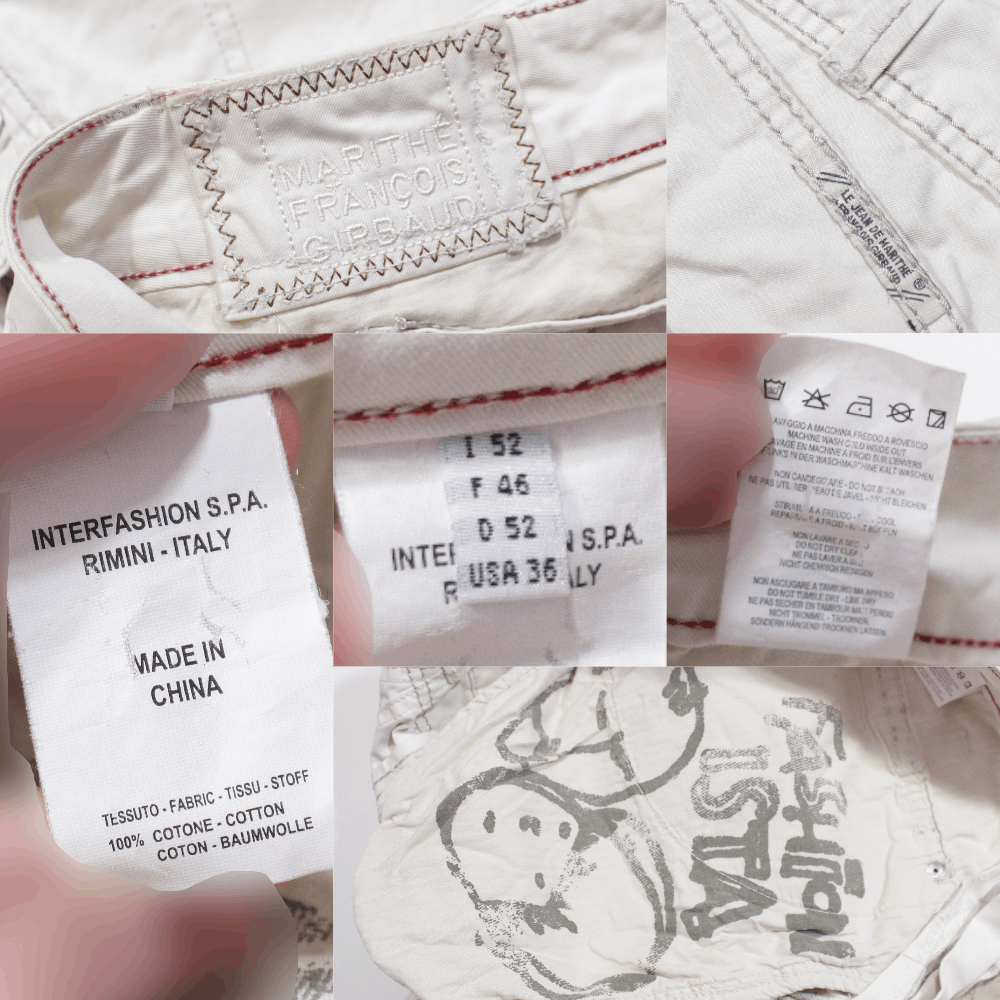 Marithe + Francois Girbaud 00S Twisted White Pants Vintage Size US 36 / EU 52 - 8 Thumbnail