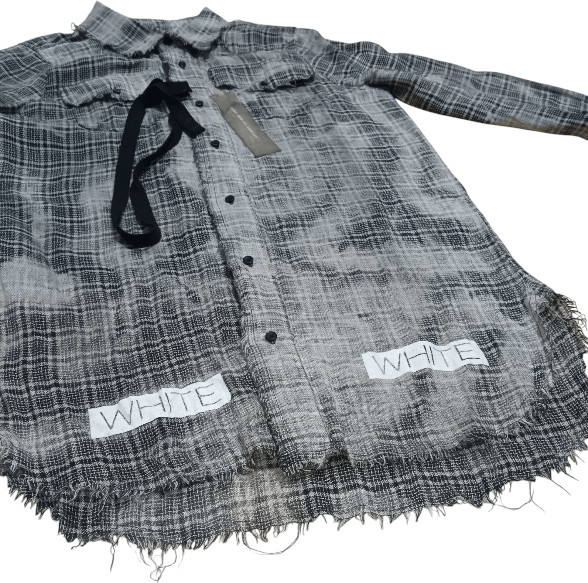 Off-White OFF-WHITE C/O VIRGIL ABLOH "BLUE COLLAR" TARTAN FRINGED Size US XS / EU 42 / 0 - 7 Thumbnail