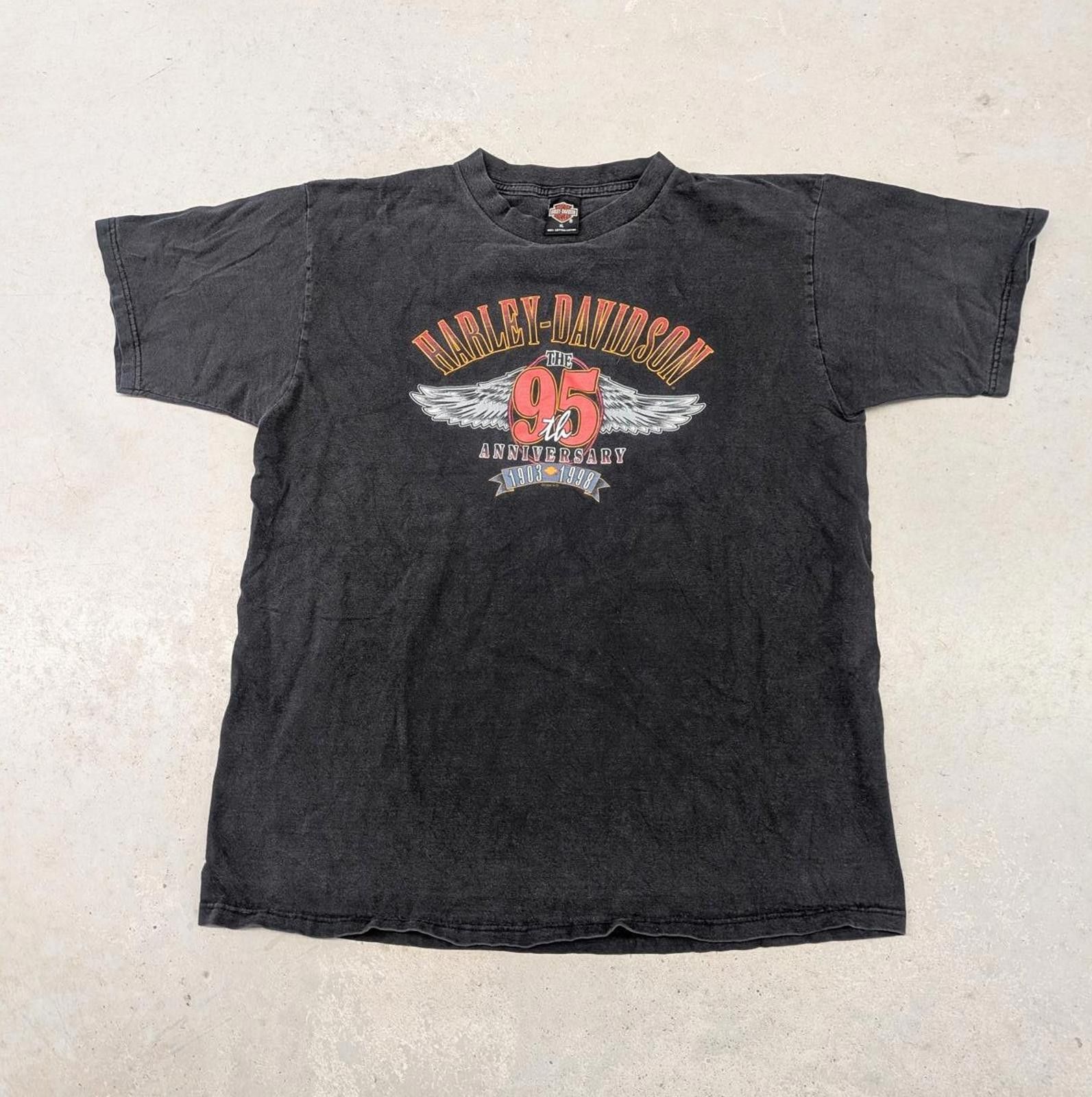 Harley Davidson Vintage 90s Harley Davidson 95th Anniversary T-shirt Size US XL / EU 56 / 4 - 1 Thumbnail
