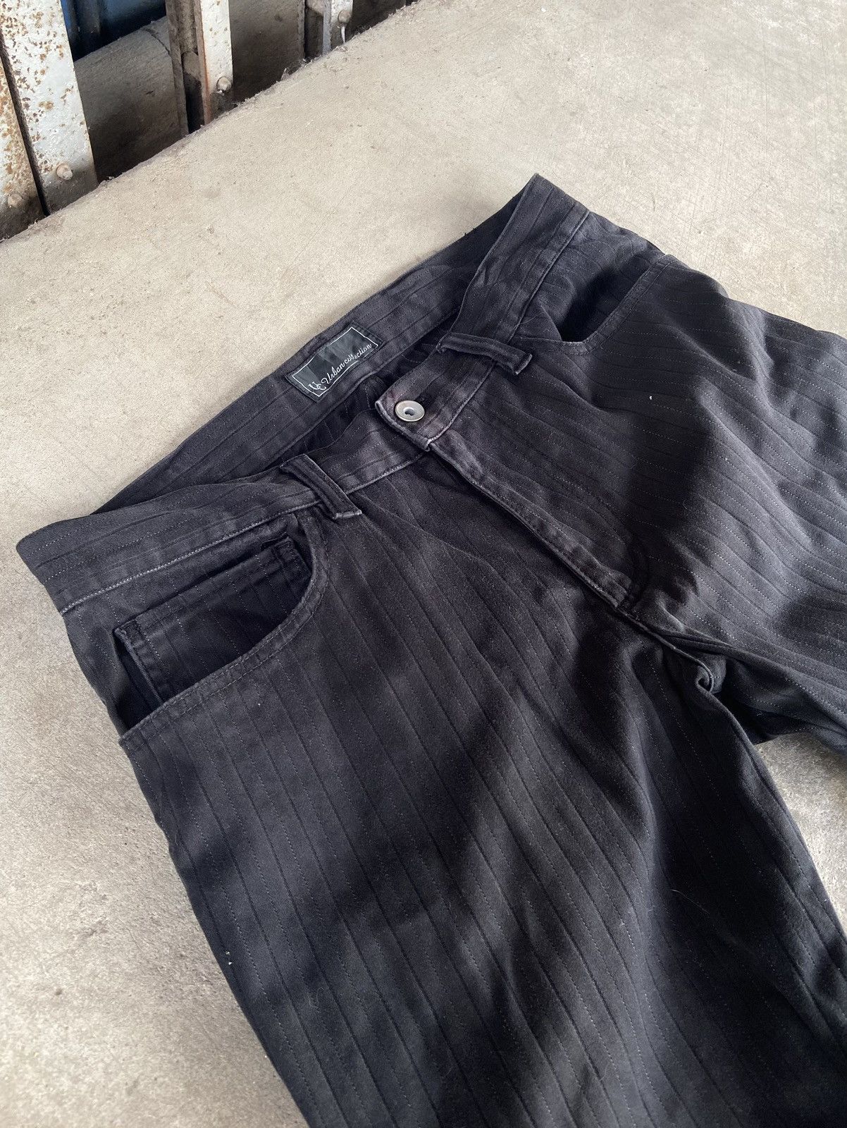 Japanese Brand Japanese wide flared pants stripe pattern Size US 34 / EU 50 - 1 Thumbnail