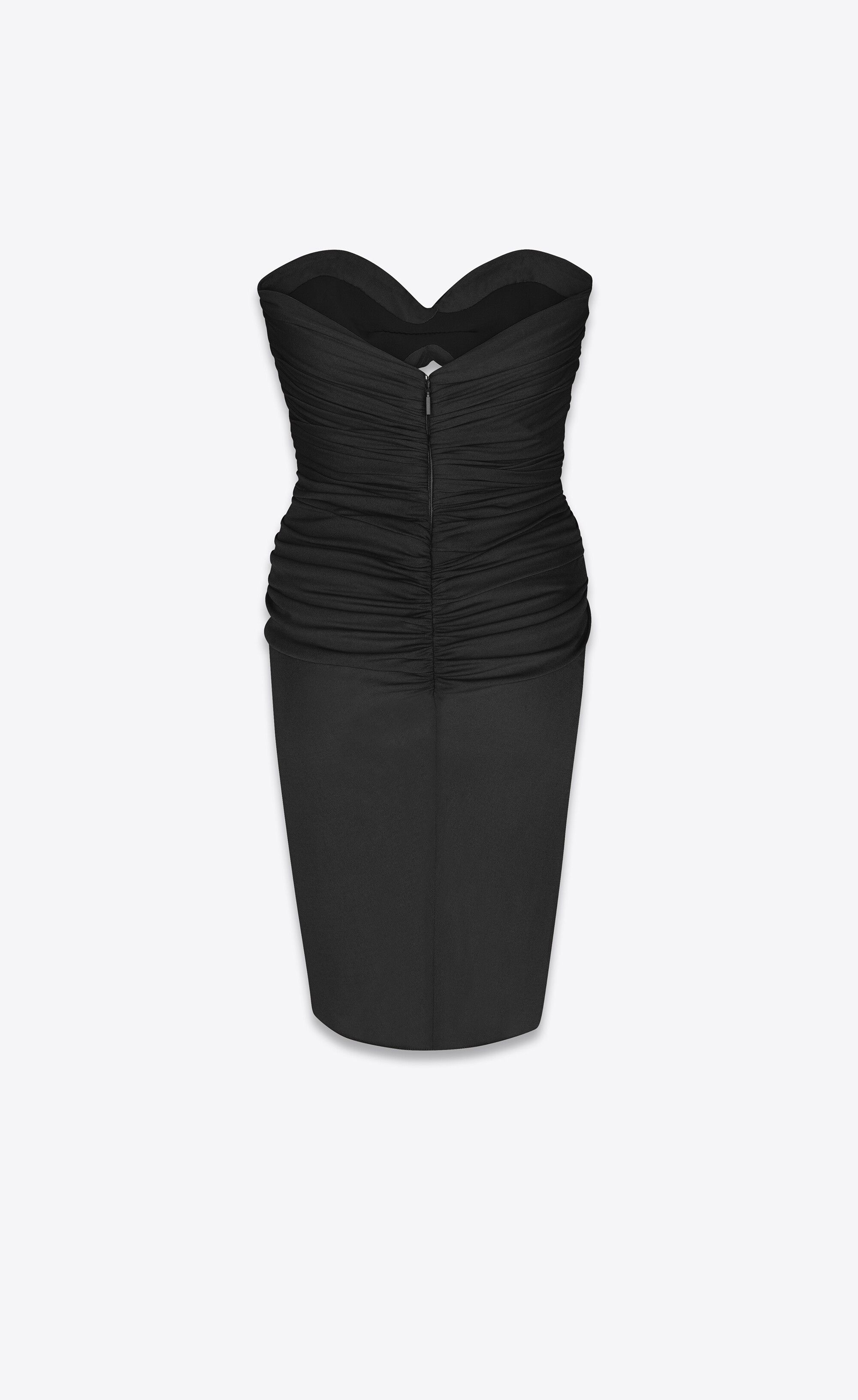 Saint Laurent Paris o1s1wg111224 Cut Out Mini Dress in Black Size L / US 10 / IT 46 - 2 Thumbnail