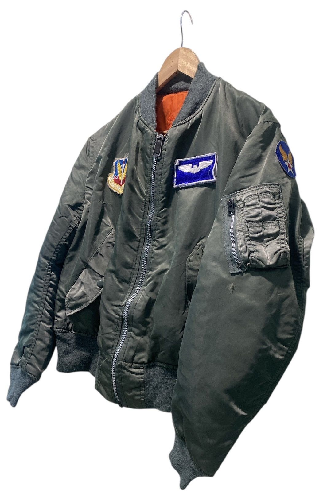 Alpha Industries Vintage 80s Alpha industries Ma-1 Bomber Jacket Olive Green Size US M / EU 48-50 / 2 - 4 Thumbnail
