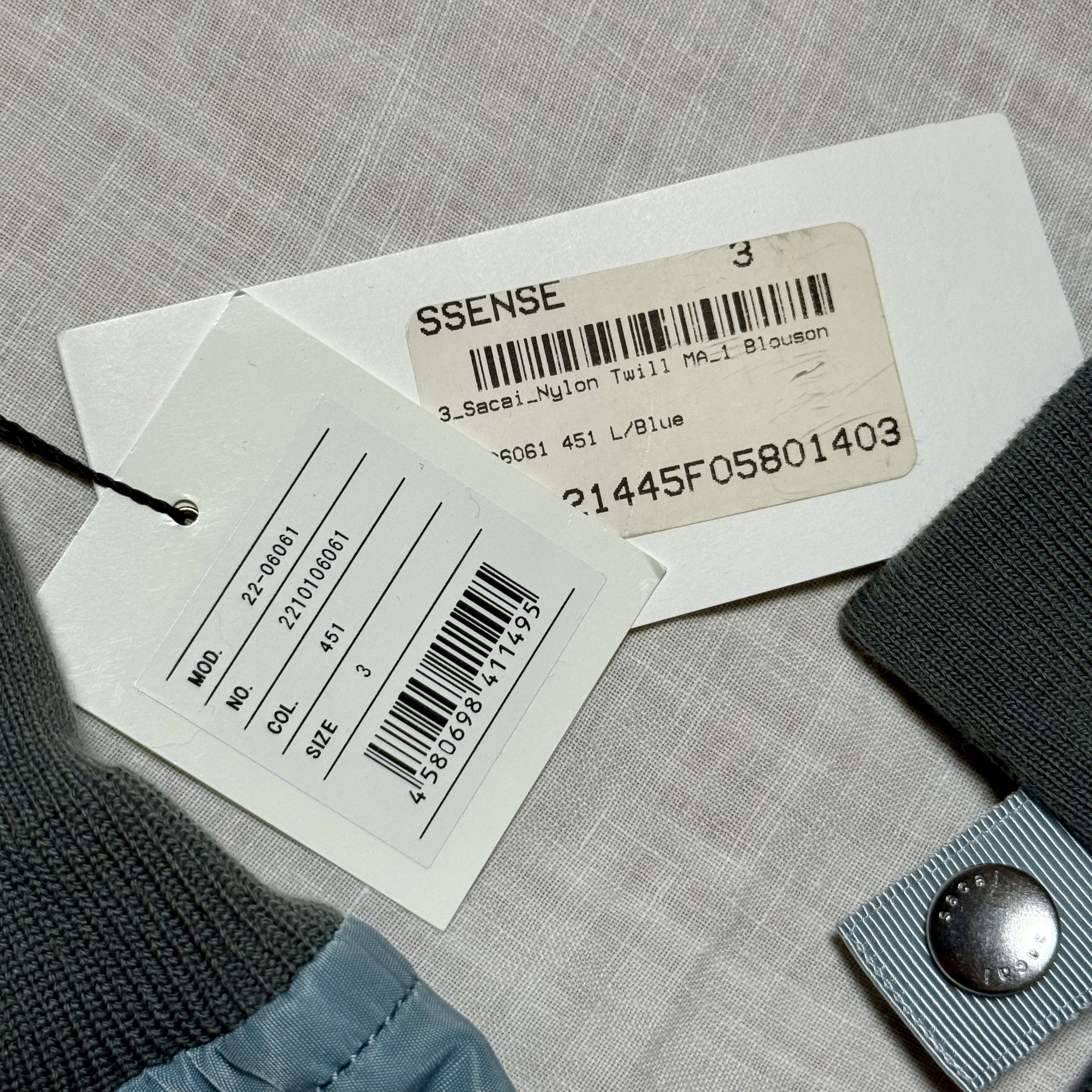 Sacai Sacai Light Blue Nylon Cropped Bomber Size M / US 6-8 / IT 42-44 - 2 Thumbnail