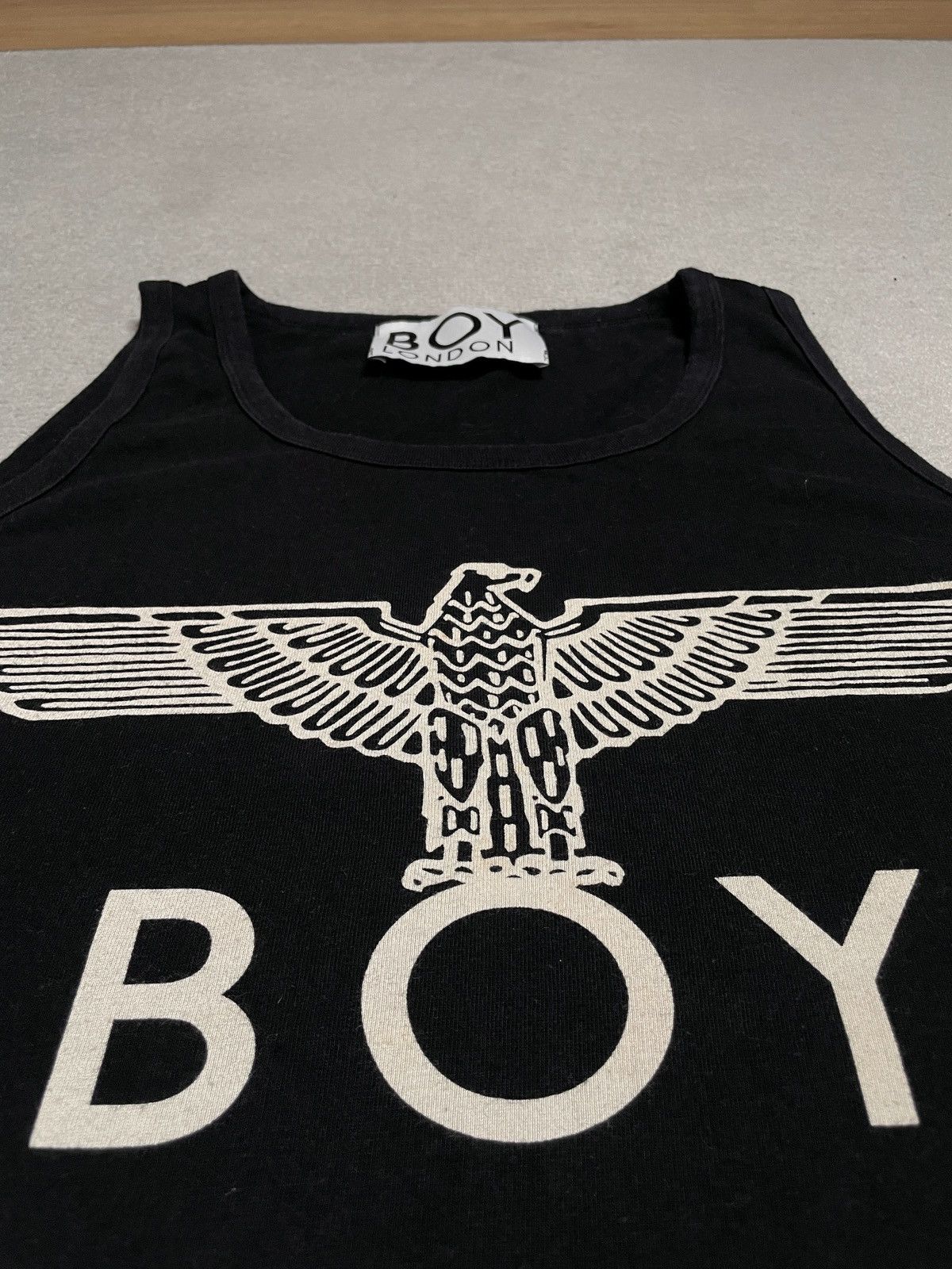 Boy London Vintage Black T-Shirt Tee Tank Top Boy Lodon Avant Garde Size US L / EU 52-54 / 3 - 4 Thumbnail
