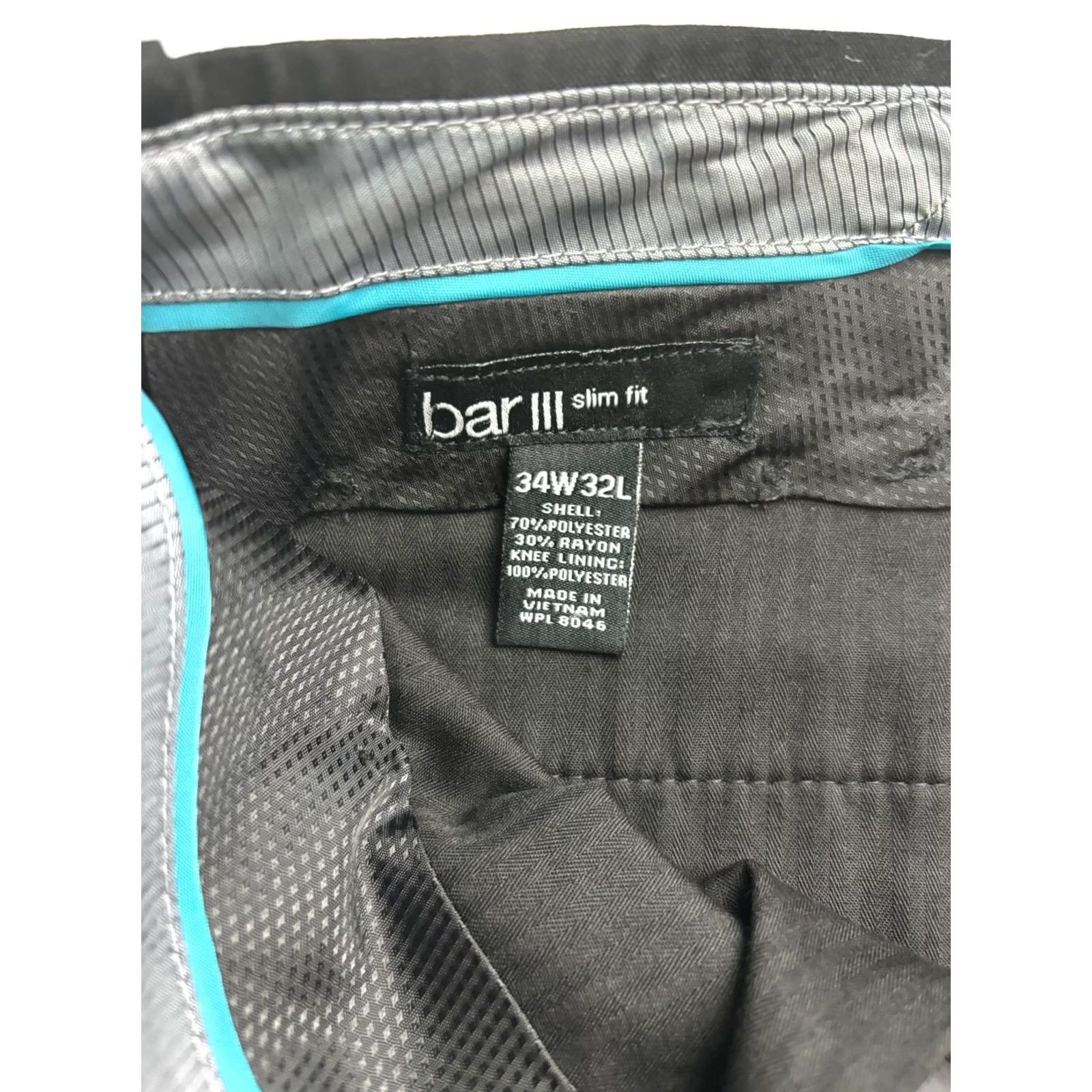 Bar III Bar III Dress Mens 34 Black Slim Fit Pants Raw Hem Released Pockets Work Size 34x32 Size US 34 / EU 50 - 3 Thumbnail