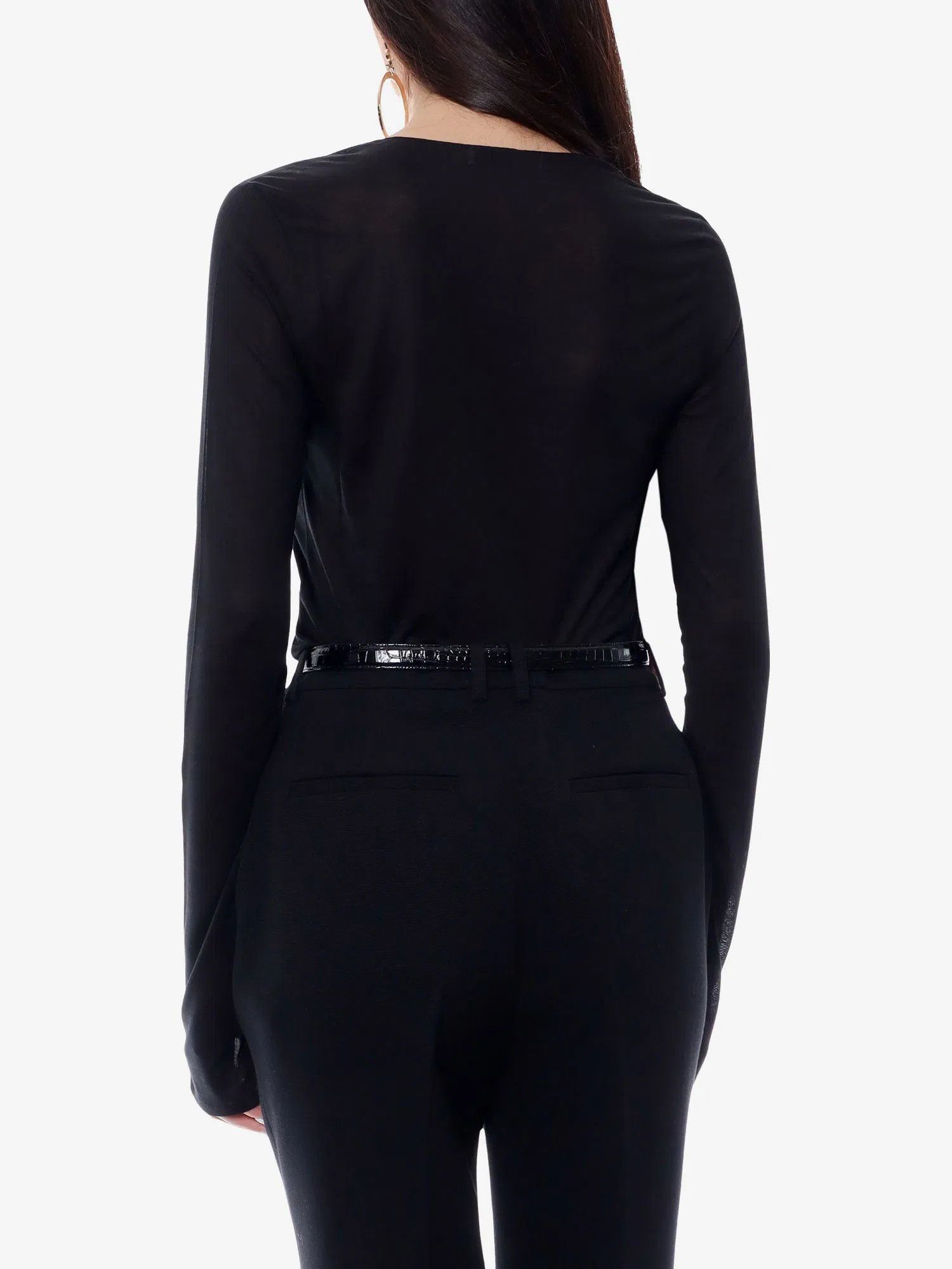 Saint Laurent Paris o1s1wg111124 Cassandre Sweater in Silk Jersey in Black Size L / US 10 / IT 46 - 4 Thumbnail