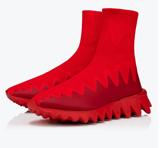 Christian Louboutin o1bcso1str1024 Sharky Sock in Red Size US 10 / EU 43 - 4 Thumbnail