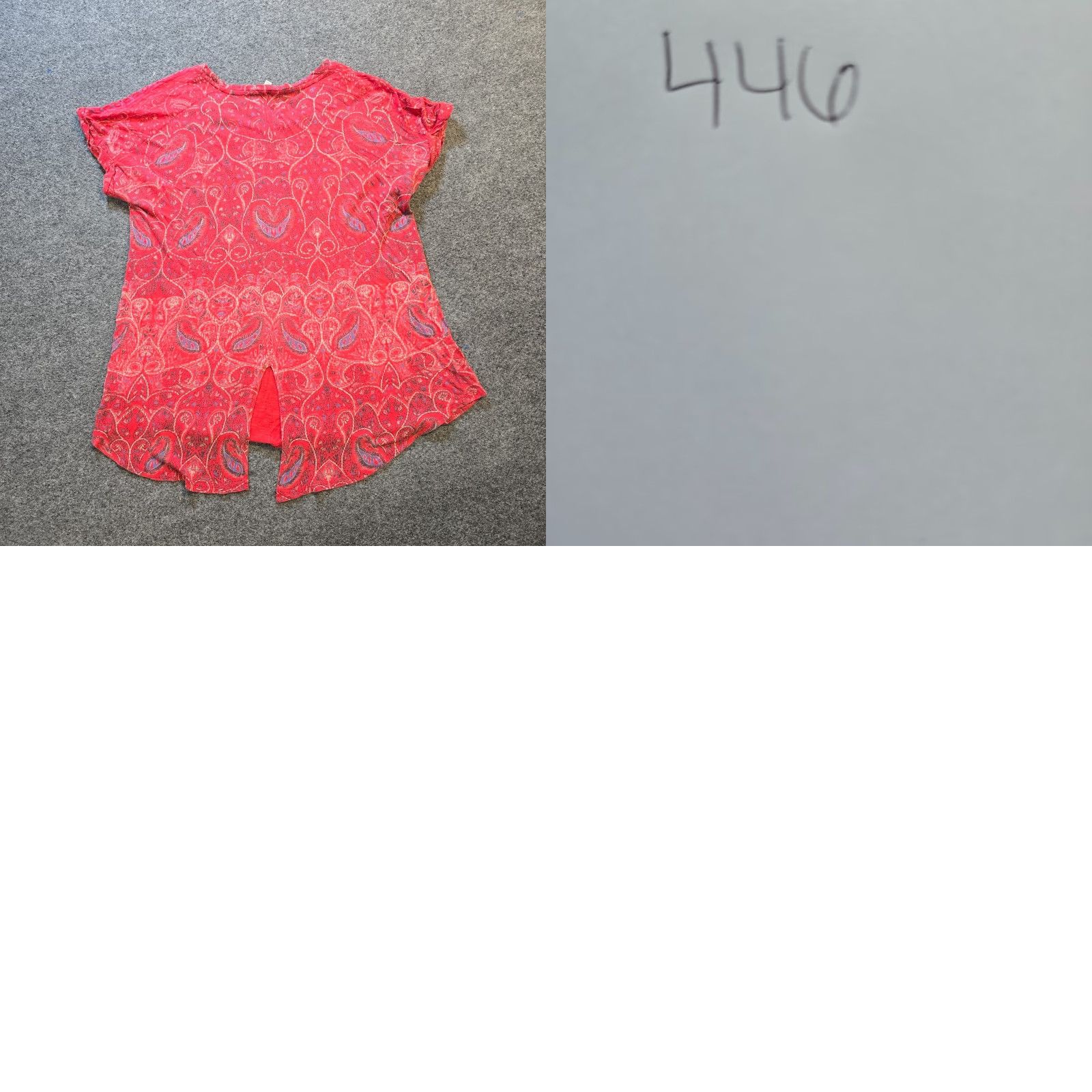 Lucky Brand Lucky Brand Top Womens 1X Red Paisley Round Neck Short Sleeve Casual Boho Shirt Womens Size XL / US 12-14 / IT 48-50 - 8 Thumbnail