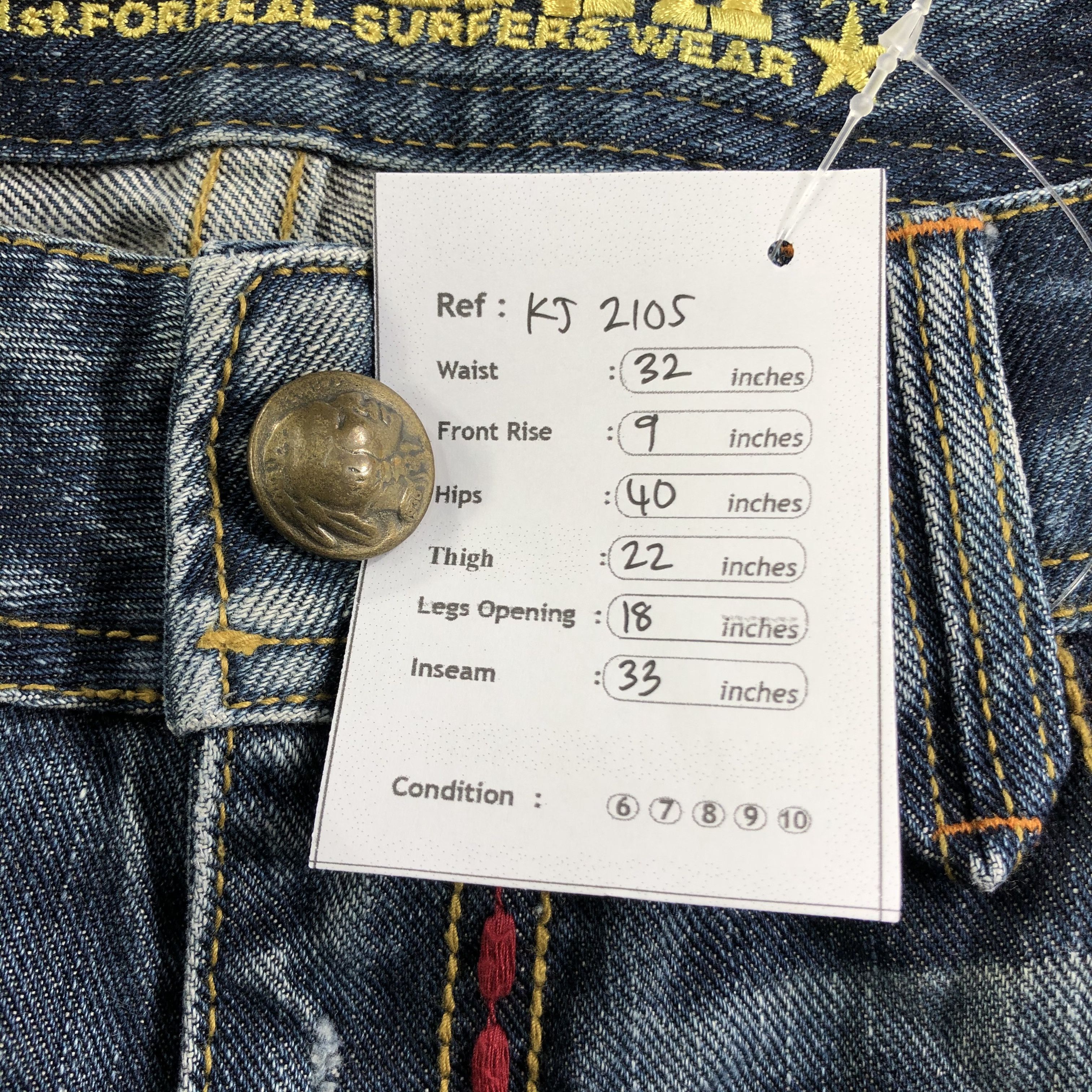 Japanese Brand Buzz Spunky Faded Blue Flared Jeans KJ2105 Size US 32 / EU 48 - 12 Thumbnail