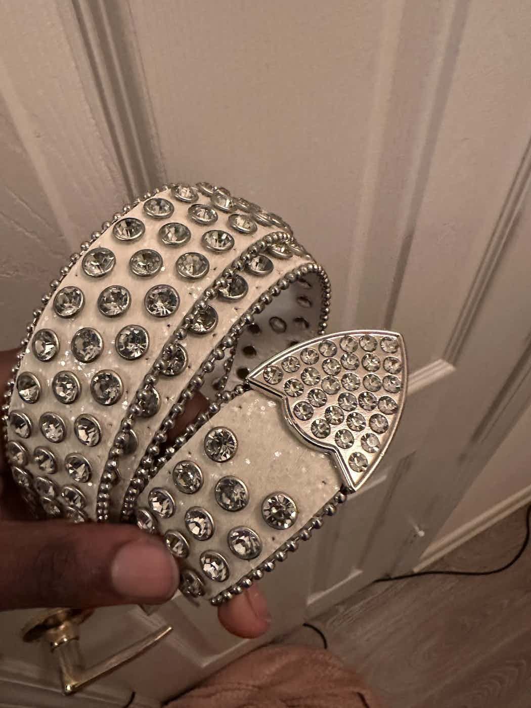 Japanese Brand × Vintage Vintage like BB Simon Belt Chrome Y2k Crystals Rare Size ONE SIZE - 2 Thumbnail