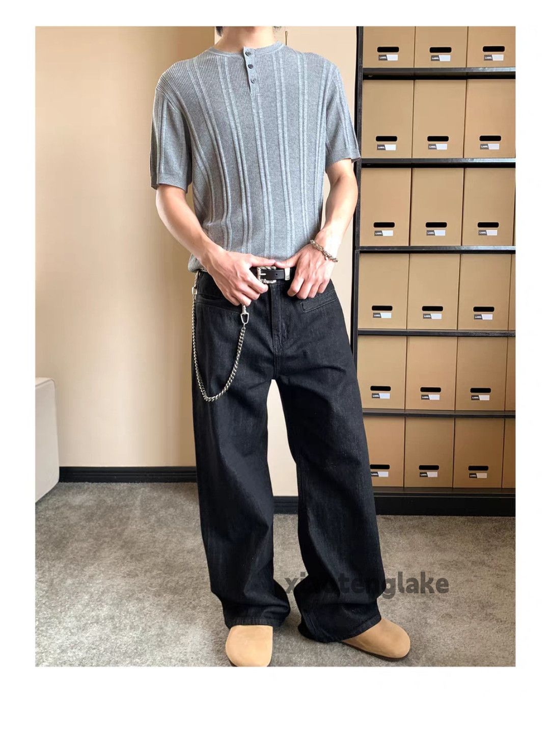 Jean Unisex utility loose baggy skate hiphop cargo jeans Size US 32 / EU 48 - 5 Thumbnail