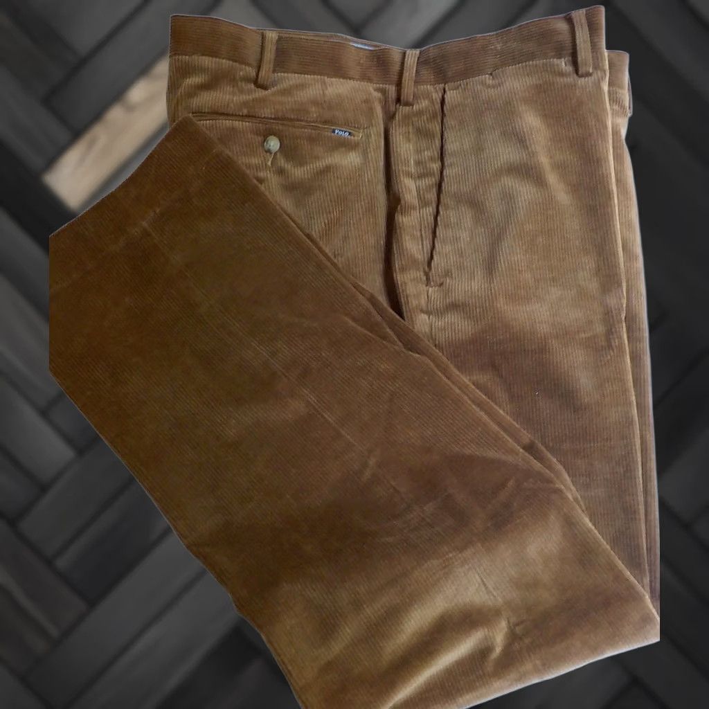 Polo Ralph Lauren POLO RALPH LAUREN Mens Pants Caramel Classic Fit Corduroy 36X32 Size US M / EU 48-50 / 2 - 1 Thumbnail