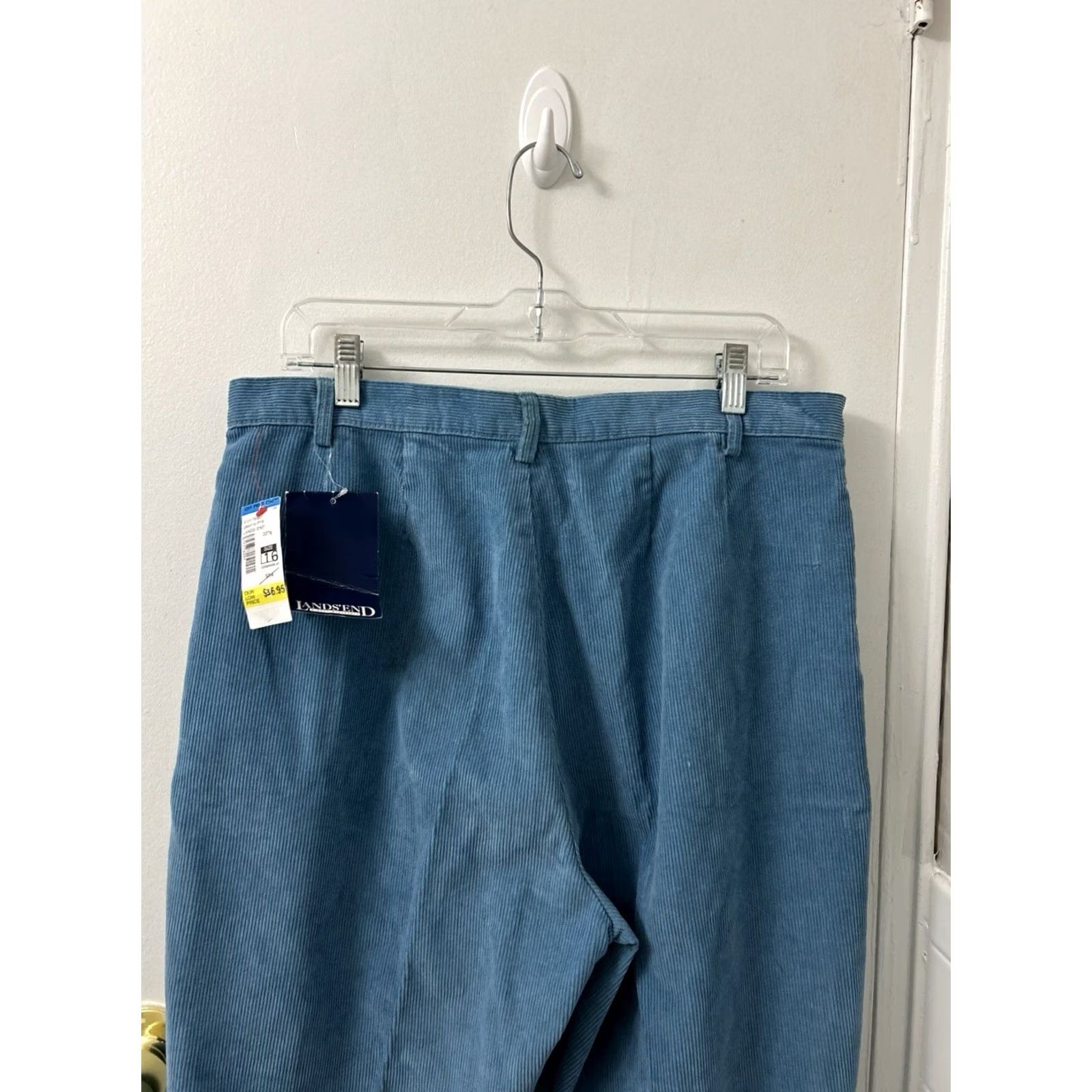 Lands' End VINTAGE Lands' End Pants Womens 16P Blue Corduroy Classic Cords Petite Pocket Zipper Button Dress Pants Womens Size 38" / US 16 / IT 52 - 7 Thumbnail