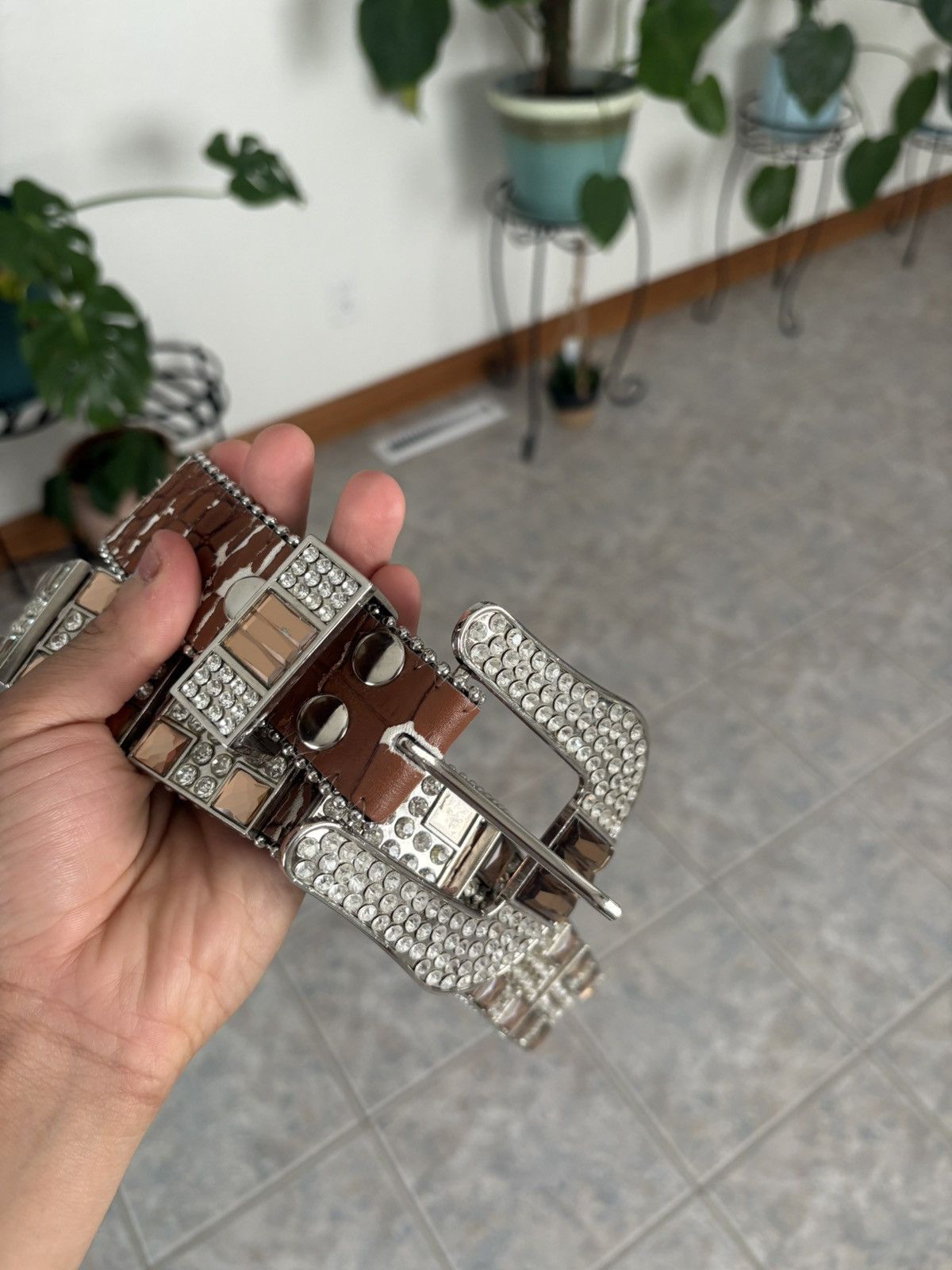 Other Y2K WESTERN RHINESTONE LEATHER BELT XL Size ONE SIZE - 1 Thumbnail
