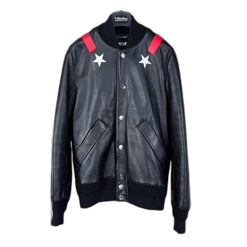 Givenchy Givenchy Black Leather Baseball Jacket Size XL / US 12-14 / IT 48-50 - 1 Thumbnail