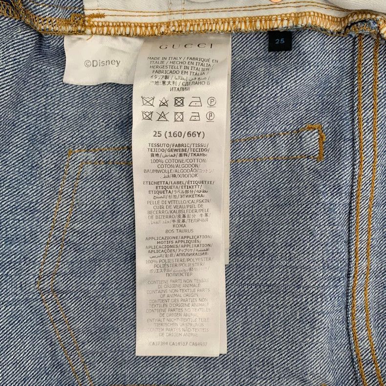 Gucci Gucci Size 25 Blue leather logo Donald Duck jeans trousers Size US 27 - 8 Thumbnail