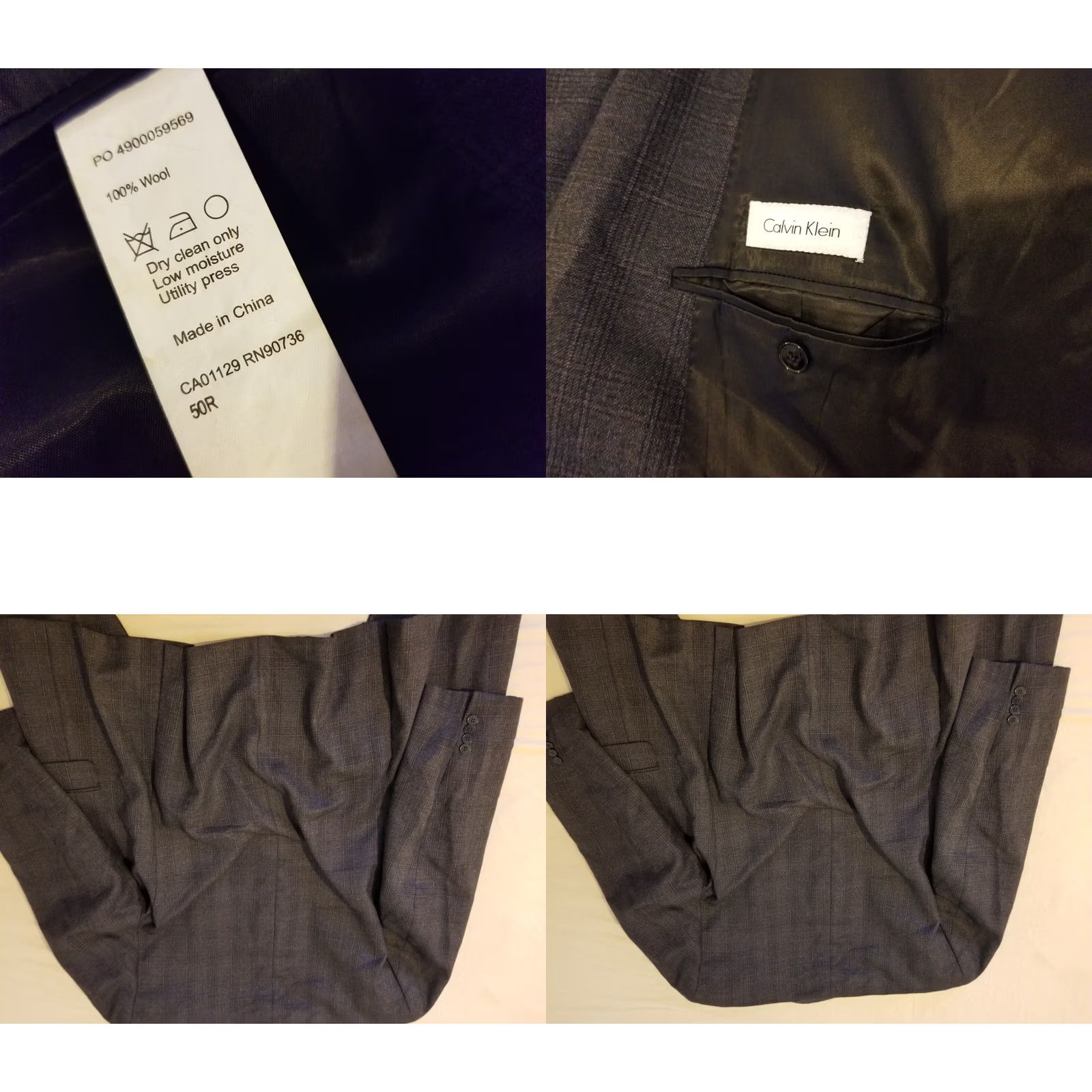 Calvin Klein Calvin Klein Jacket Mens 50 Gray Wool Blazer 50R Grey Size 50R - 8 Thumbnail