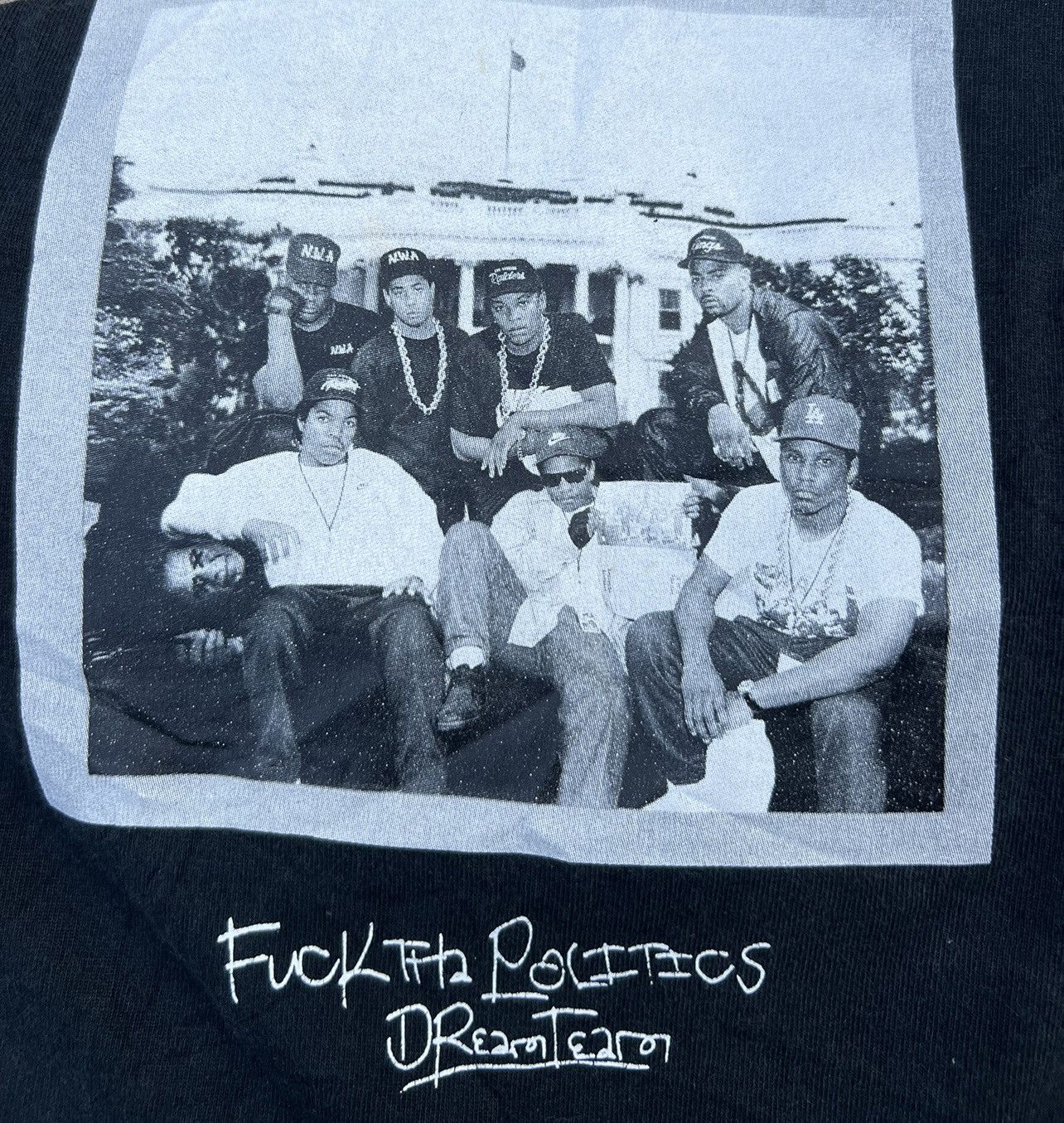 Japanese Brand Dreamteam Japan X N.W.A Fuck The Politics Fade Black tee Size US M / EU 48-50 / 2 - 14 Thumbnail