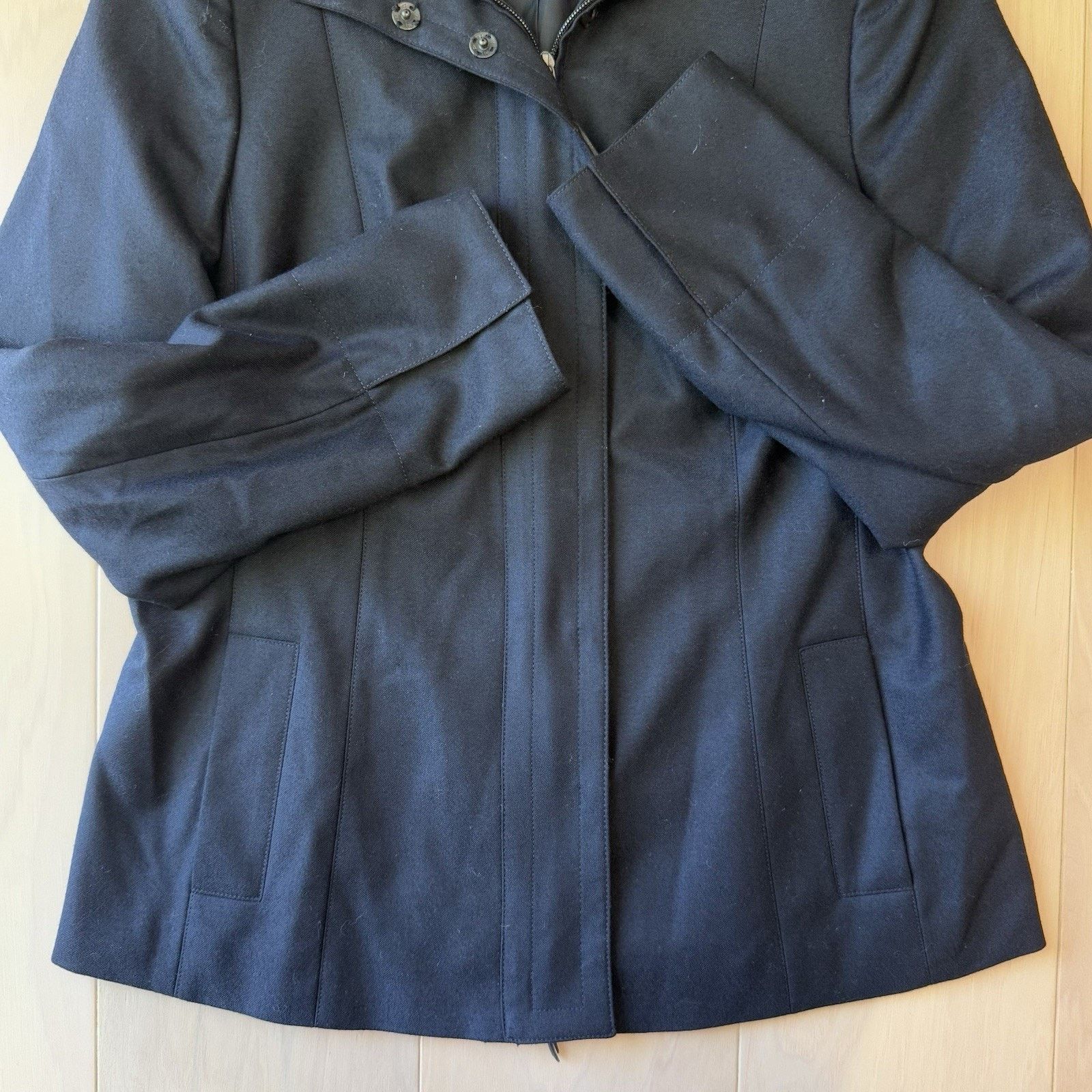 Akris Akris Punto Wool Coat Women's 10 Black Full Zip Minimalist Size L / US 10 / IT 46 - 5 Thumbnail