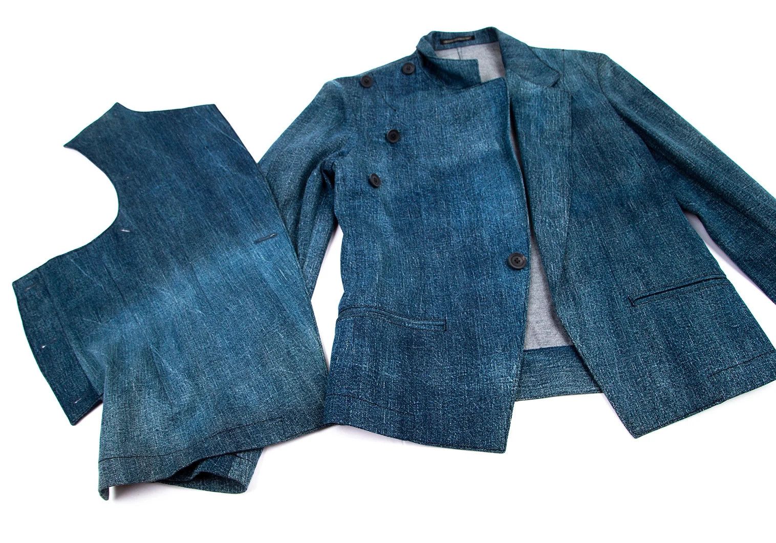 Yohji Yamamoto Yohji Yamamoto Layered Denim Jacket Indigo Size US M / EU 48-50 / 2 - 11 Thumbnail