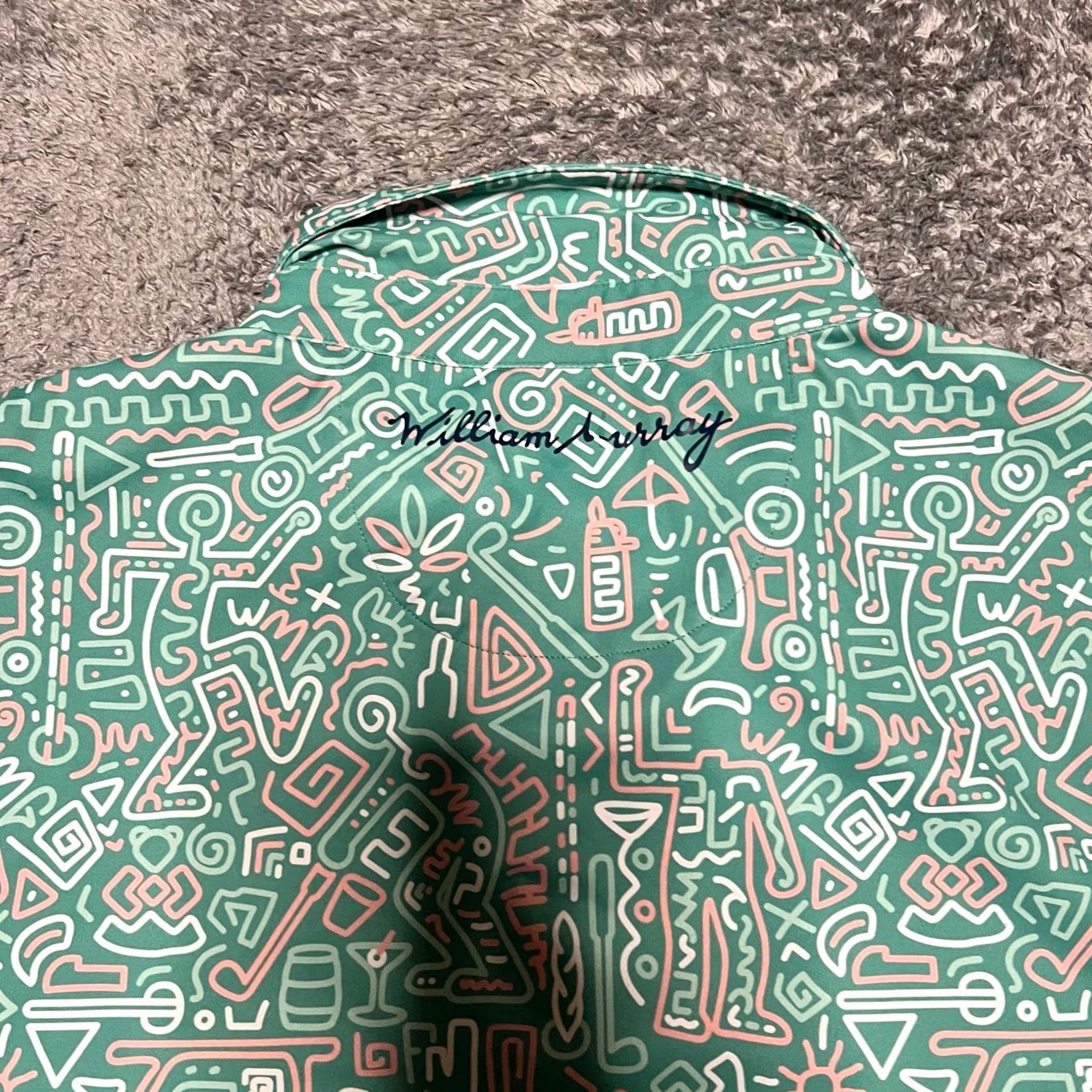 Vintage William Murray Polo Shirt Mens XL Green Performance Golf Geometric Polo Shirt XL Mens Green William Murray Geometric Golf Polo Shirt Mens XL Green Size US XL / EU 56 / 4 - 4 Thumbnail