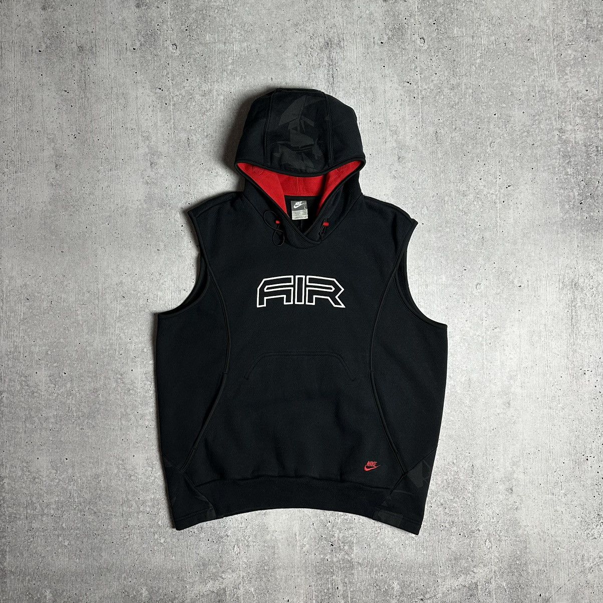 Vintage Nike Air Vest Hoodie 90s 00s Spellout Logo Size L