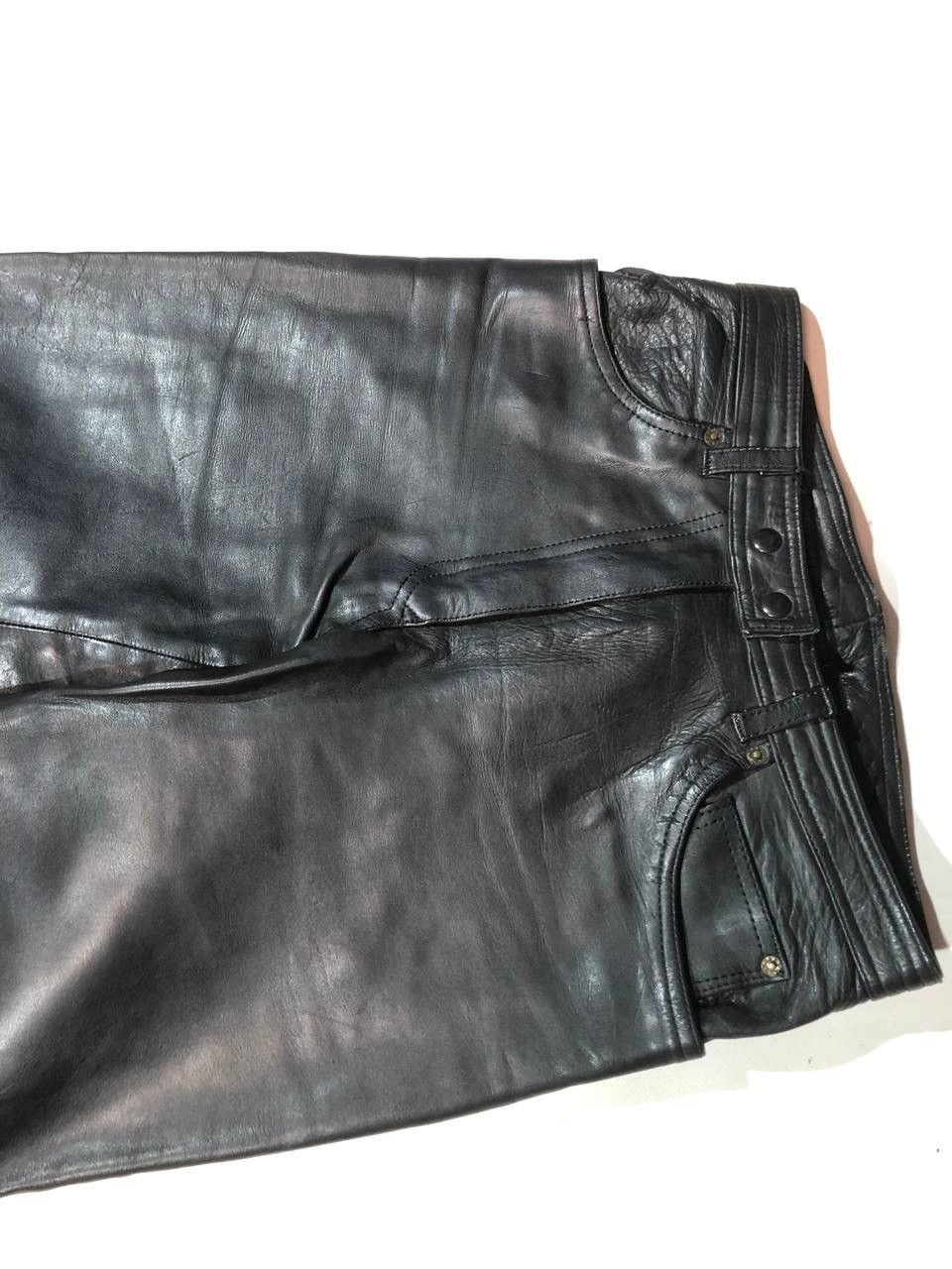 Vintage Polo Vintage Rare Biker Moto Leather Pants Size US 30 / EU 46 - 4 Thumbnail
