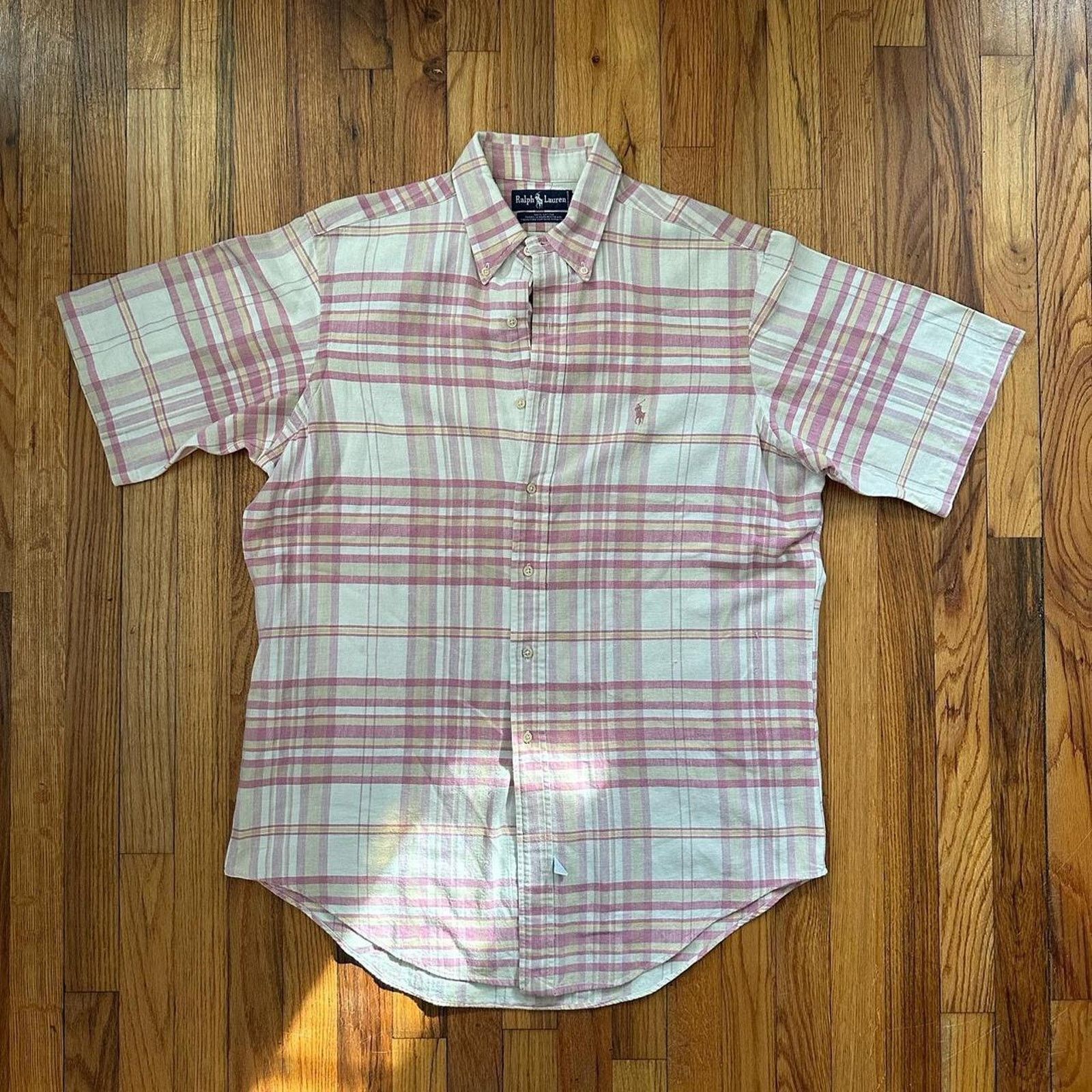 Ralph Lauren × Vintage Vintage Ralph Lauren Plaid SS Button Up Shirt Small size L Size US L / EU 52-54 / 3 - 1 Thumbnail