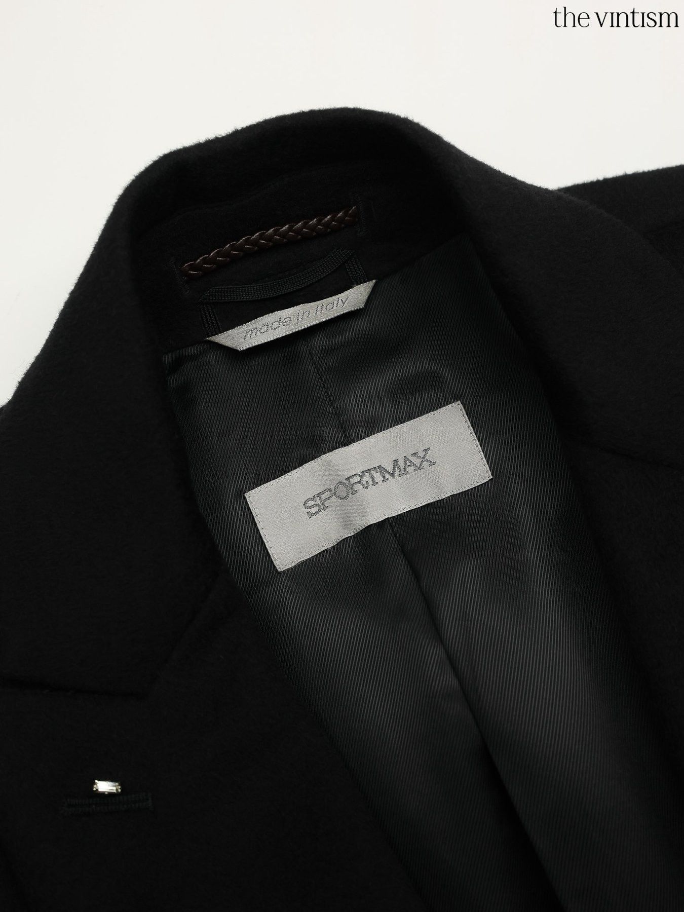 Sportmax Sportmax by Max Mara Black Virgin Wool Double-Breasted Coat Size M / US 6-8 / IT 42-44 - 9 Thumbnail