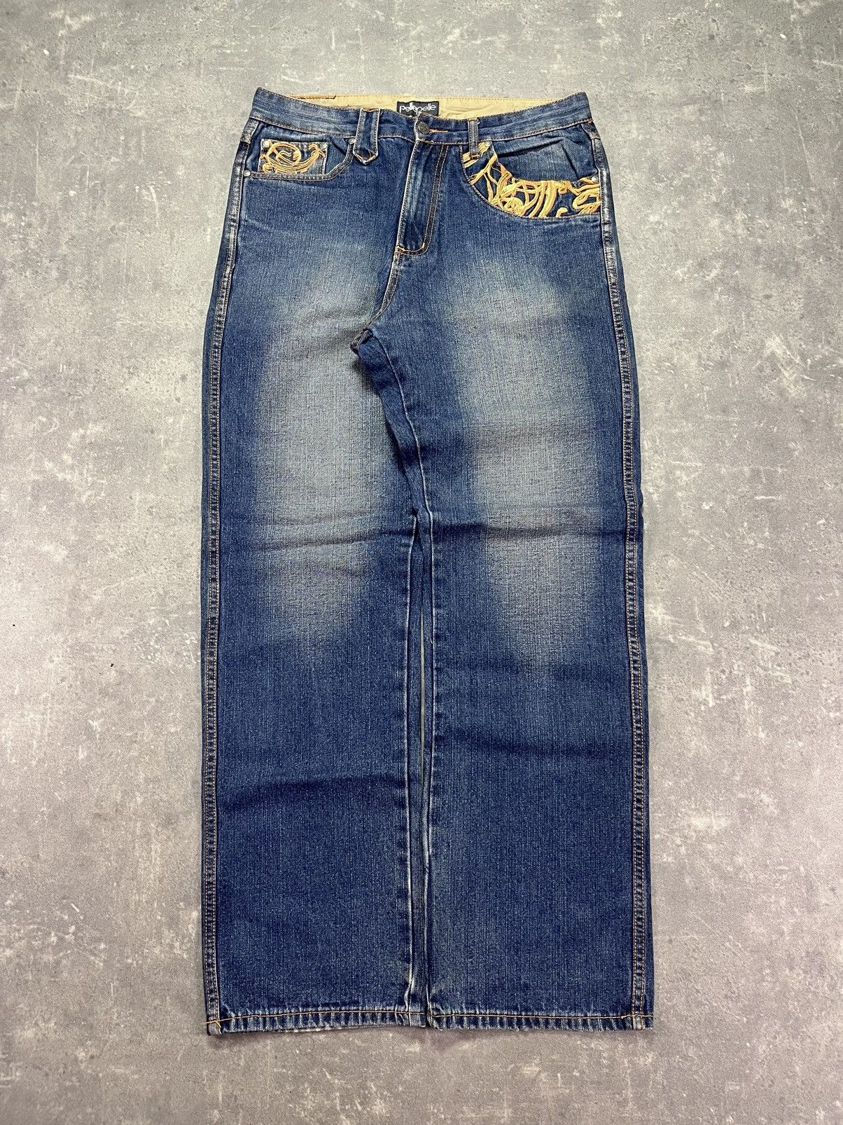 Pelle Pelle Pelle Pelle Vintage Leather Logo Baggy Denim Jeans 34 Size US 34 / EU 50 - 2 Thumbnail