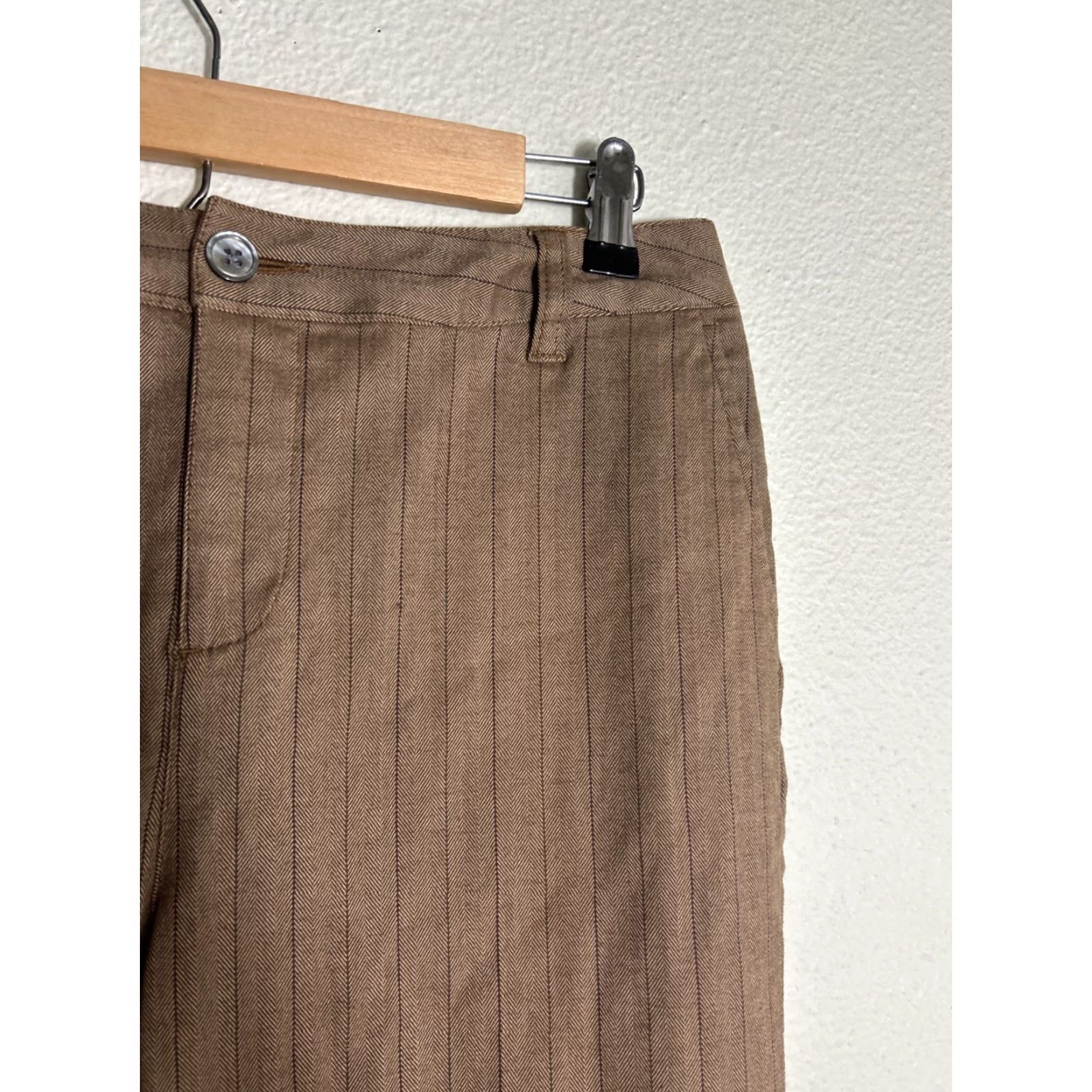 Eddie Bauer VINTAGE? (No) Eddie Bauer Mercer Fit Pants Womens Size 8 Brown Striped 31x27 Dress Pants Size 30" / US 8 / IT 44 - 5 Thumbnail