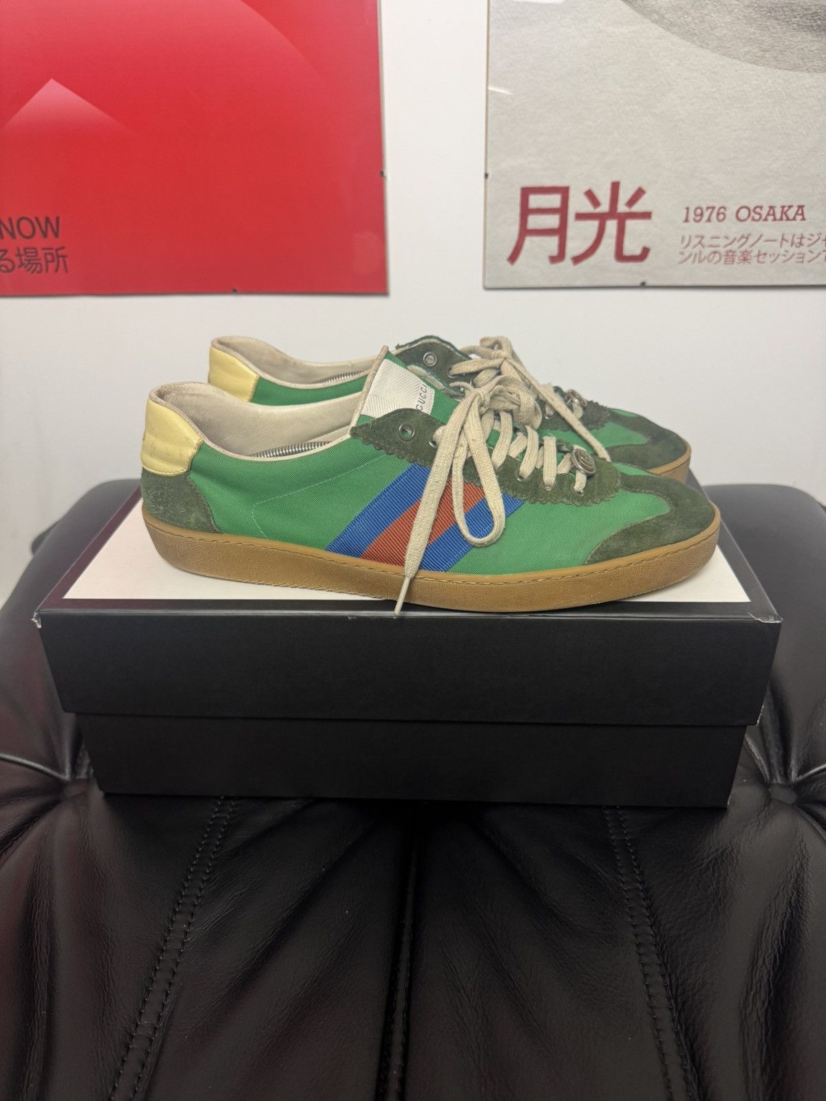 Gucci GUCCI G74 web canvas nylon designer sneakers low top luxury Size US 10 / EU 43 - 3 Thumbnail