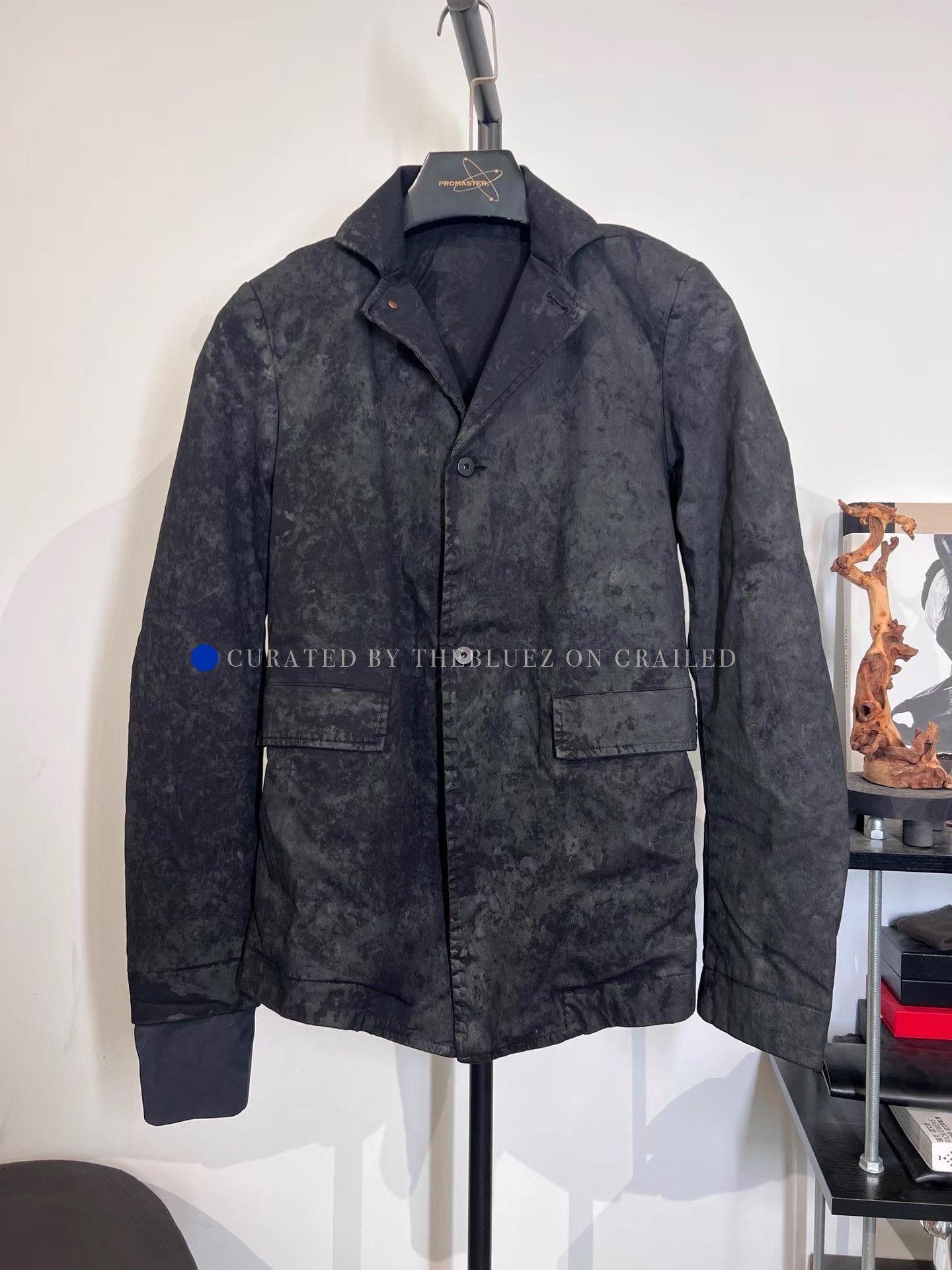 11 By Boris Bidjan Saberi Mud-Dyed Wax Blazer in Black Size US S / EU 44-46 / 1 - 1 Thumbnail