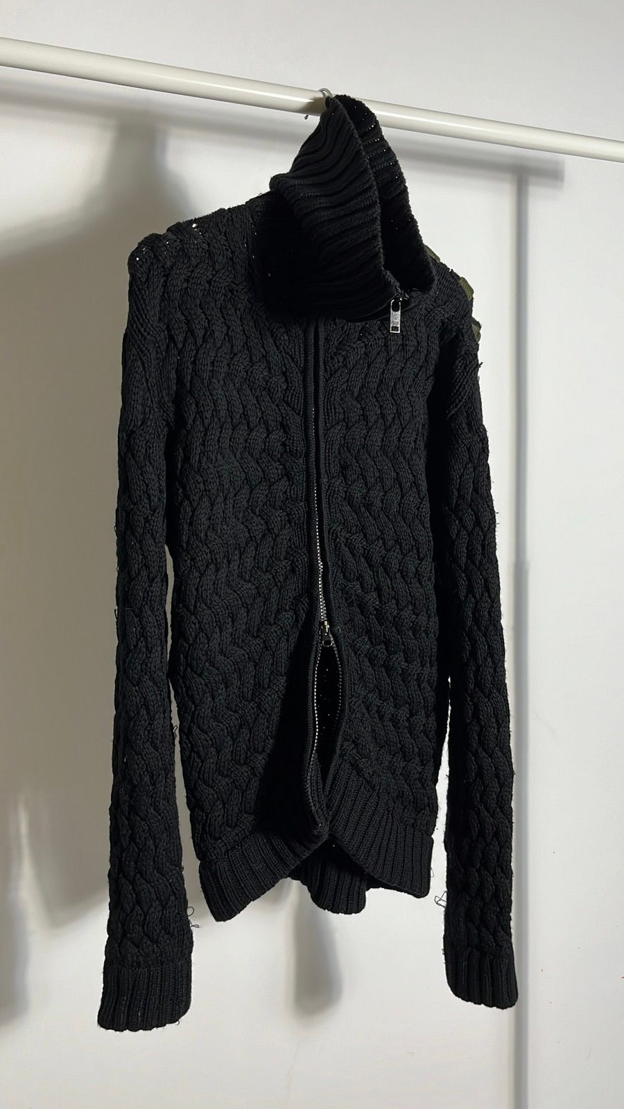 Pre-owned Adidas X Archival Clothing Adidas X Yohji Yamamoto Zip Knitted Sweater Cardigan In Black