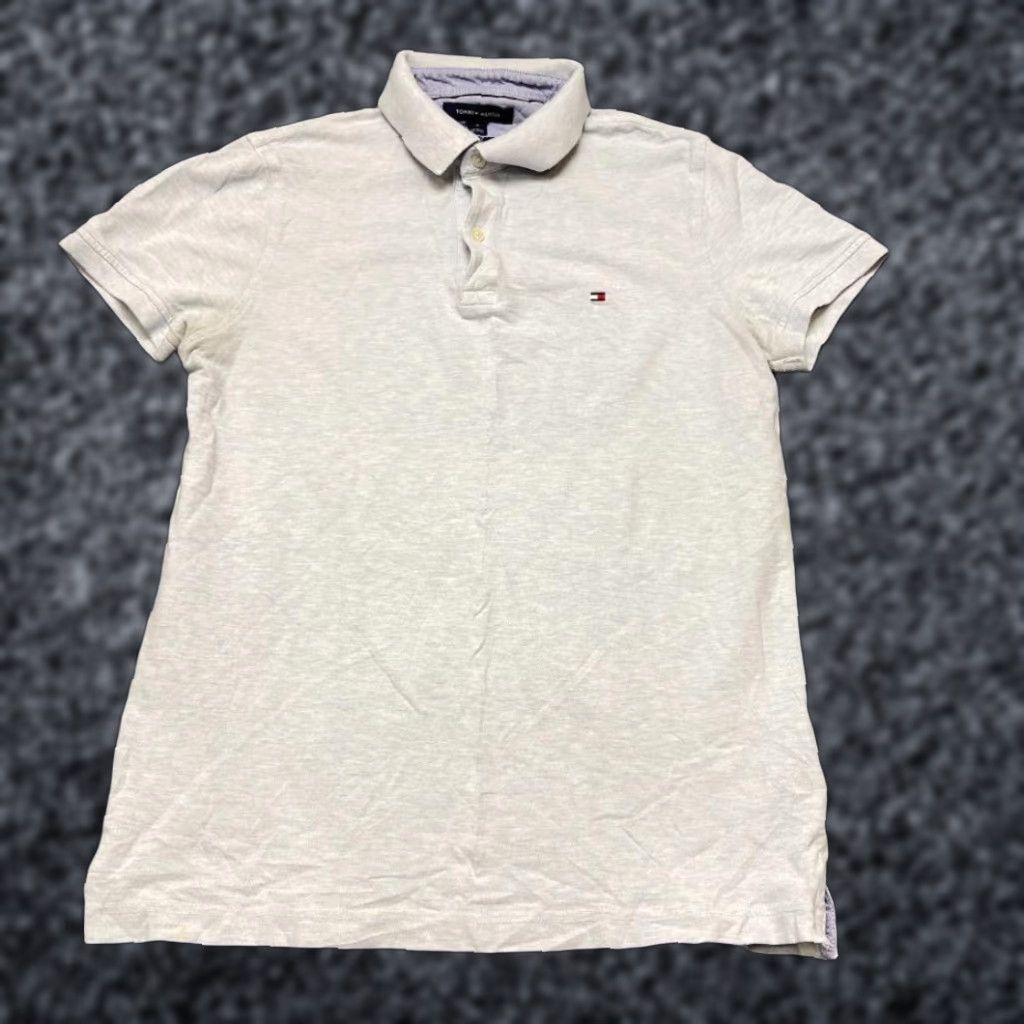 Tommy Hilfiger Tommy Hilfiger Polo Shirt Mens Medium Heather Gray Cotton Stretch Logo Slim Fit Size US M / EU 48-50 / 2 - 1 Thumbnail