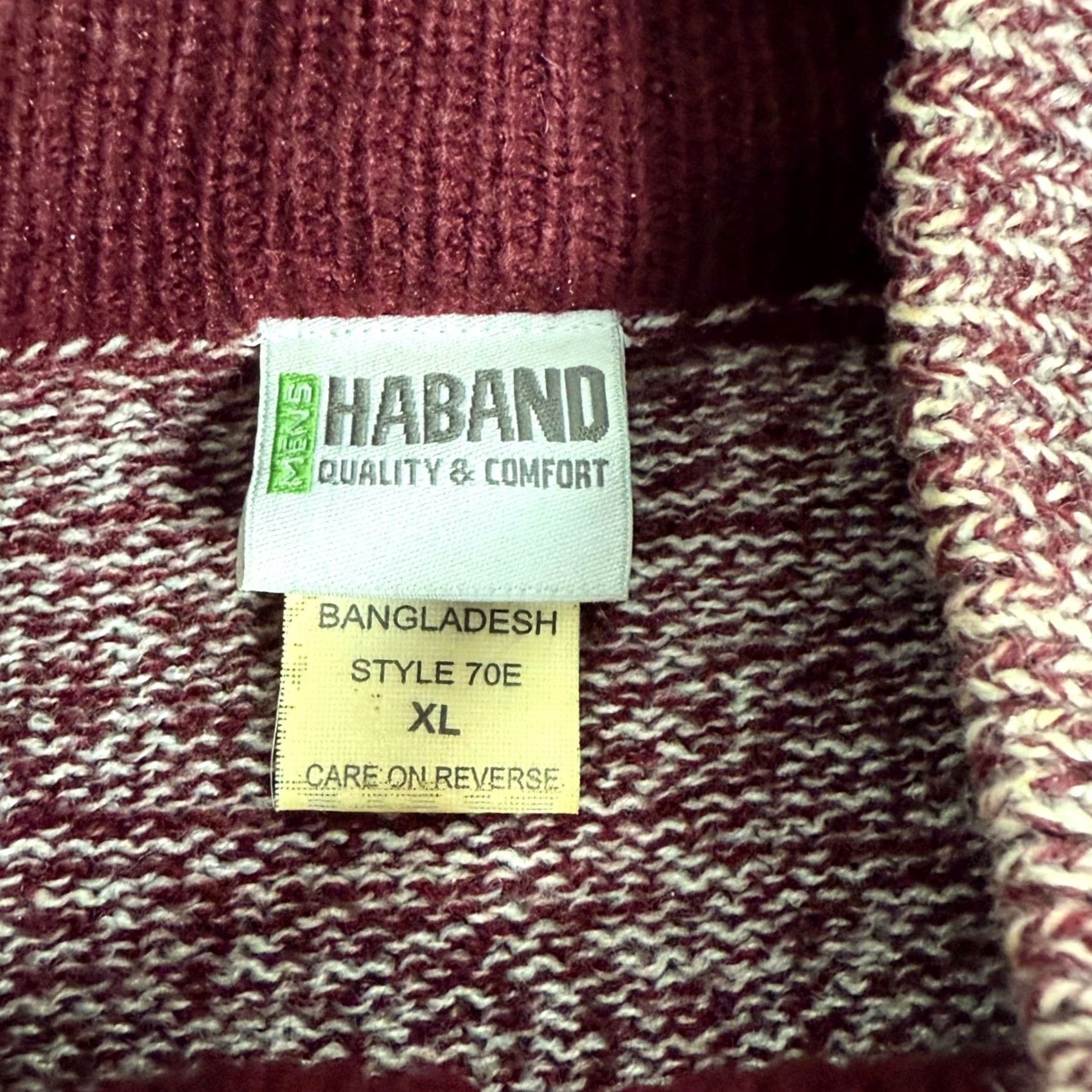 Haband Haband Mens XL Burgundy Argyle Diamond Pattern Full Zip Cardigan Sweater Fall Size US XL / EU 56 / 4 - 3 Thumbnail