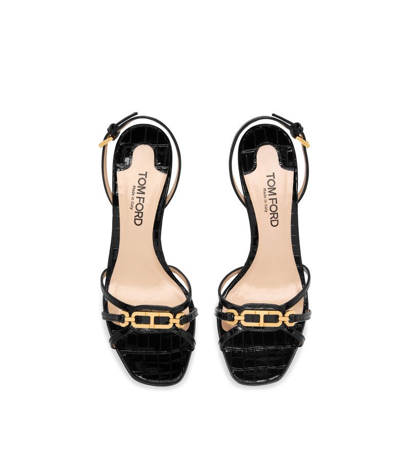 Tom Ford o1loc1c0326 W3387 Leather Whitney Sandals in Black Size US 9 / IT 39 - 4 Thumbnail