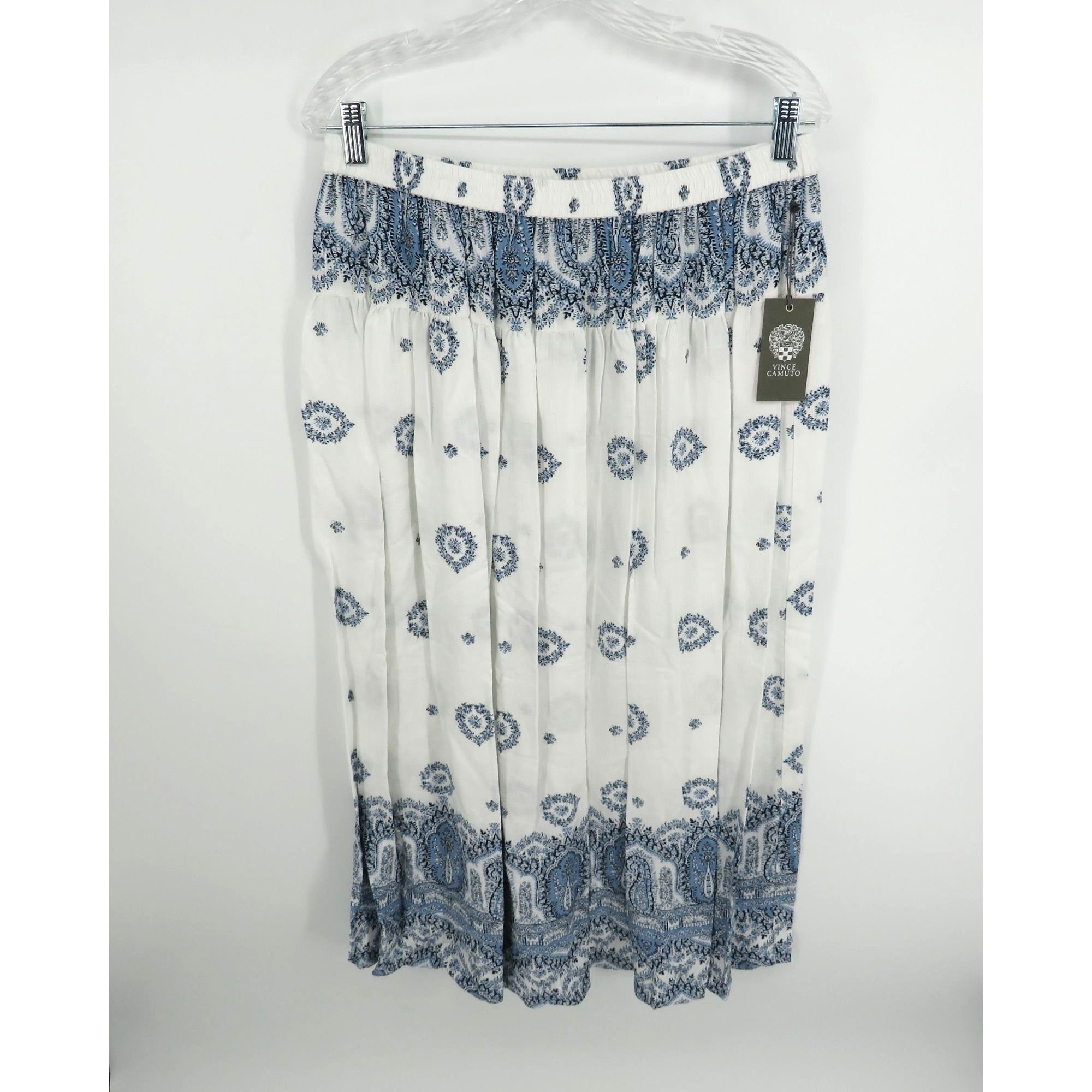 Vince Camuto Vince Camuto Womens Rapture Blue White Pleated Maxi Skirt Si Size 31" - 1 Thumbnail