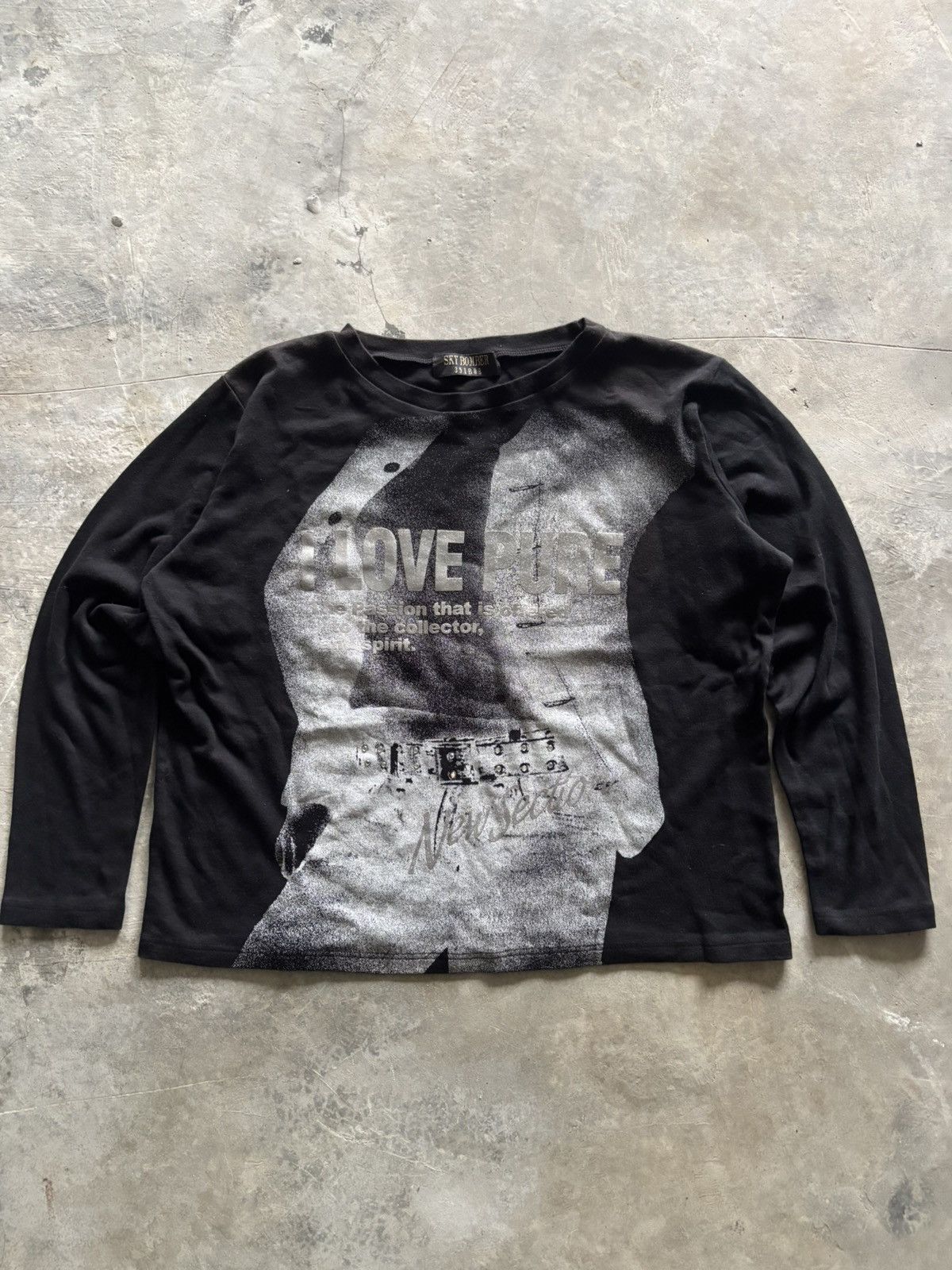 Japanese Brand SKY BOMBER 319808 Y2K longsleeve japanese poem rhinestone Size US M / EU 48-50 / 2 - 1 Thumbnail