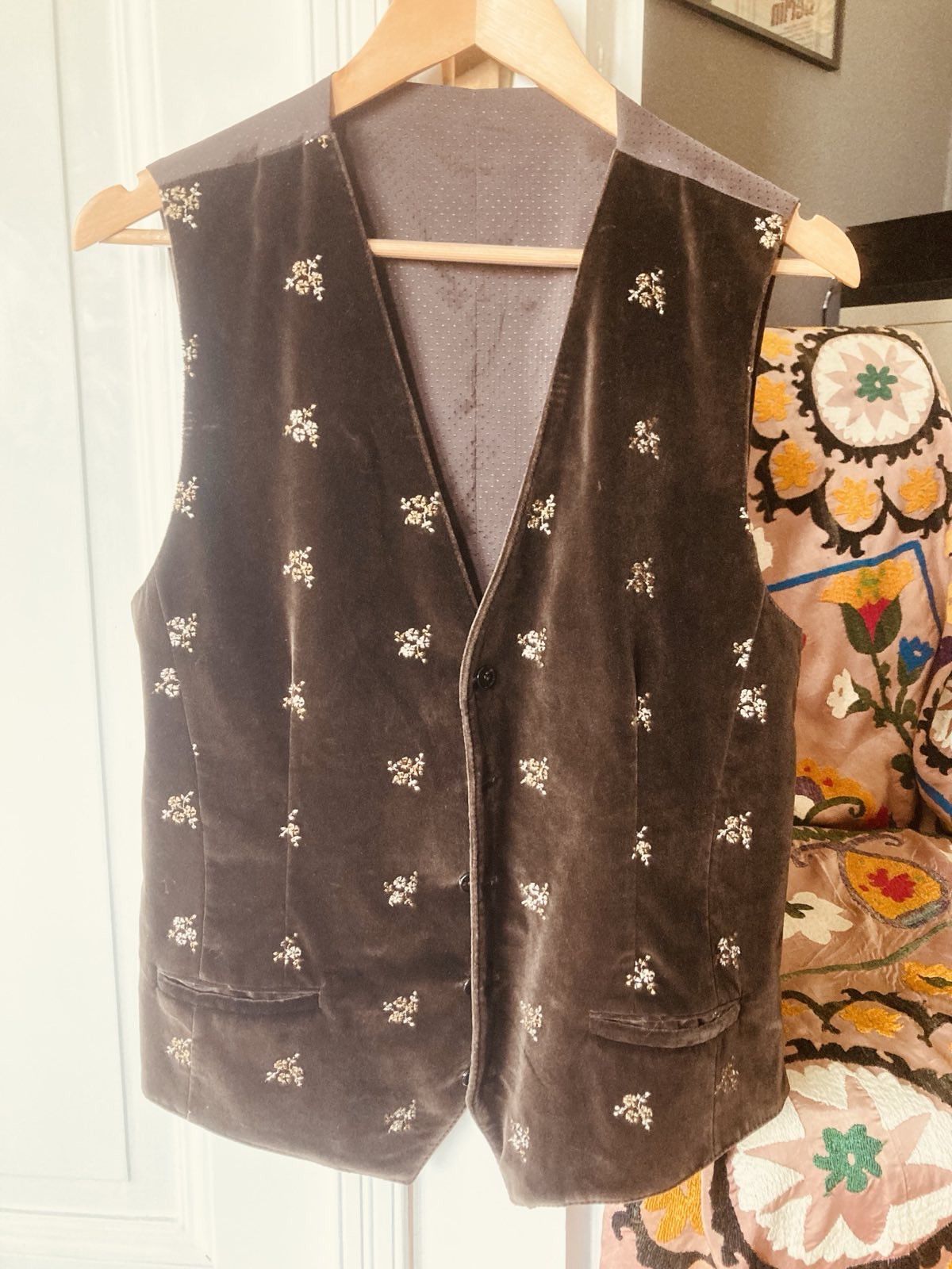 Dolce & Gabbana Dolce and Gabbana unisex brown velvet vest Size 50S - 1 Thumbnail
