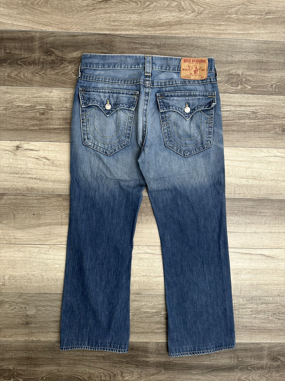 image of True Religion Blue " Billy " Denim Logo Jeans Sz. 34 Buddha, Men's