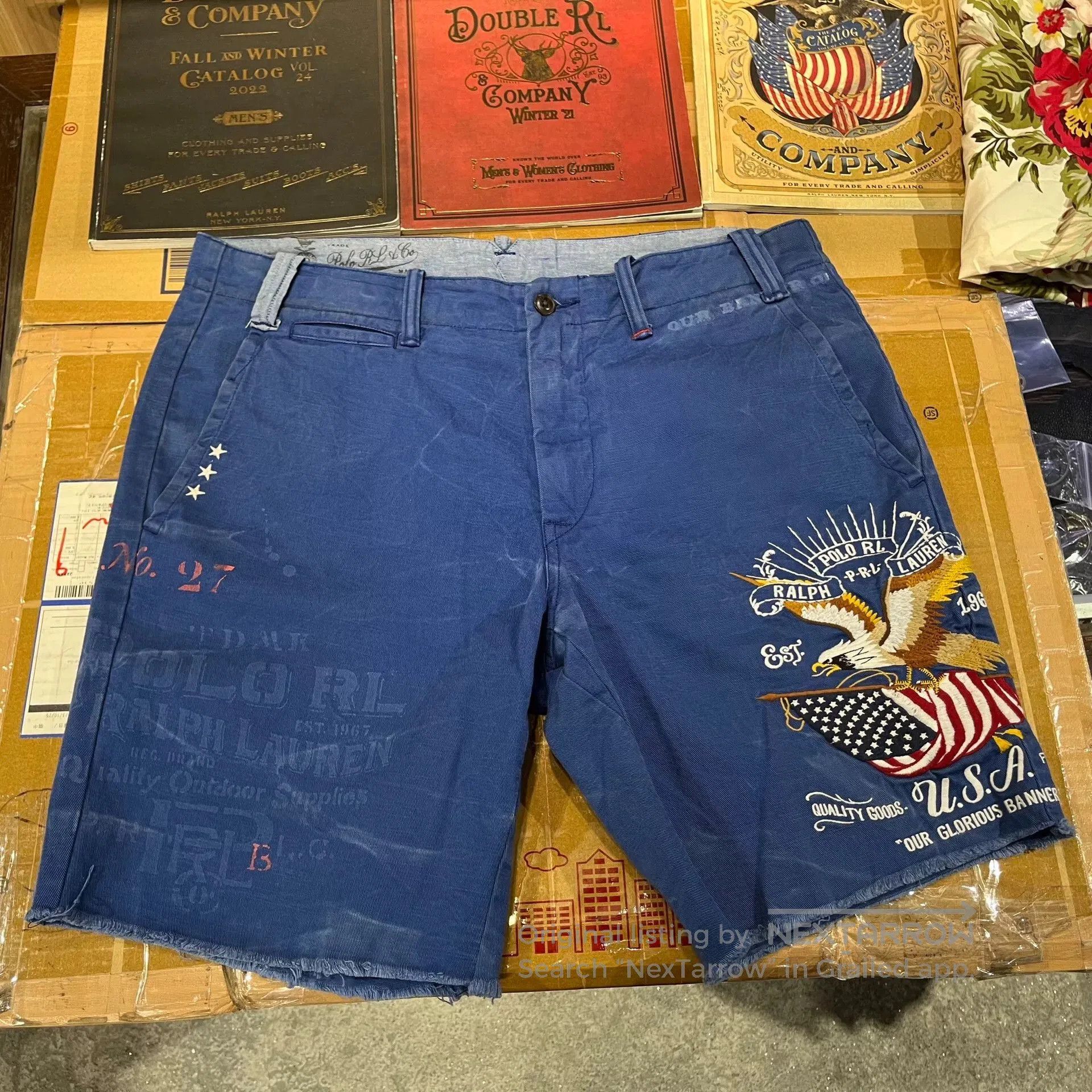 RRL Ralph Lauren Ralph Lauren Embroidered Casual Shorts. Size US 32 / EU 48 - 1 Thumbnail