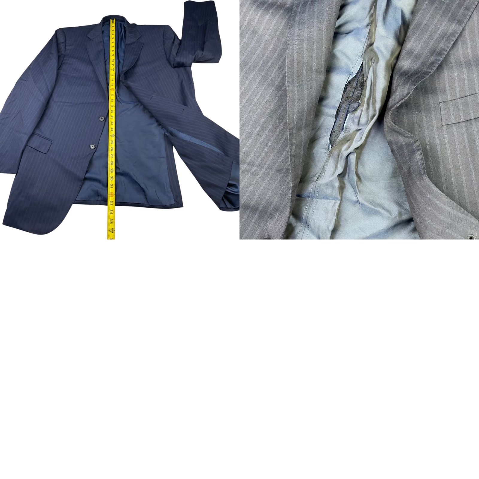 Ermenegildo Zegna VINTAGE Ermenegildo Zegna Blazer Men Navy Stripe 2-button Wool 48L US Italy Notch Lapel, Double Vented, Regular Mens Size 48R - 9 Thumbnail