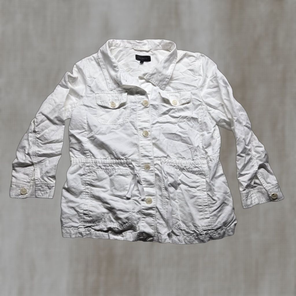 Talbots Talbots Cotton Jacket Solid White Coat Button Front Women's XL JACKET Cotton Utility 90s Classic Mens? Size XL / US 12-14 / IT 48-50 - 1 Thumbnail