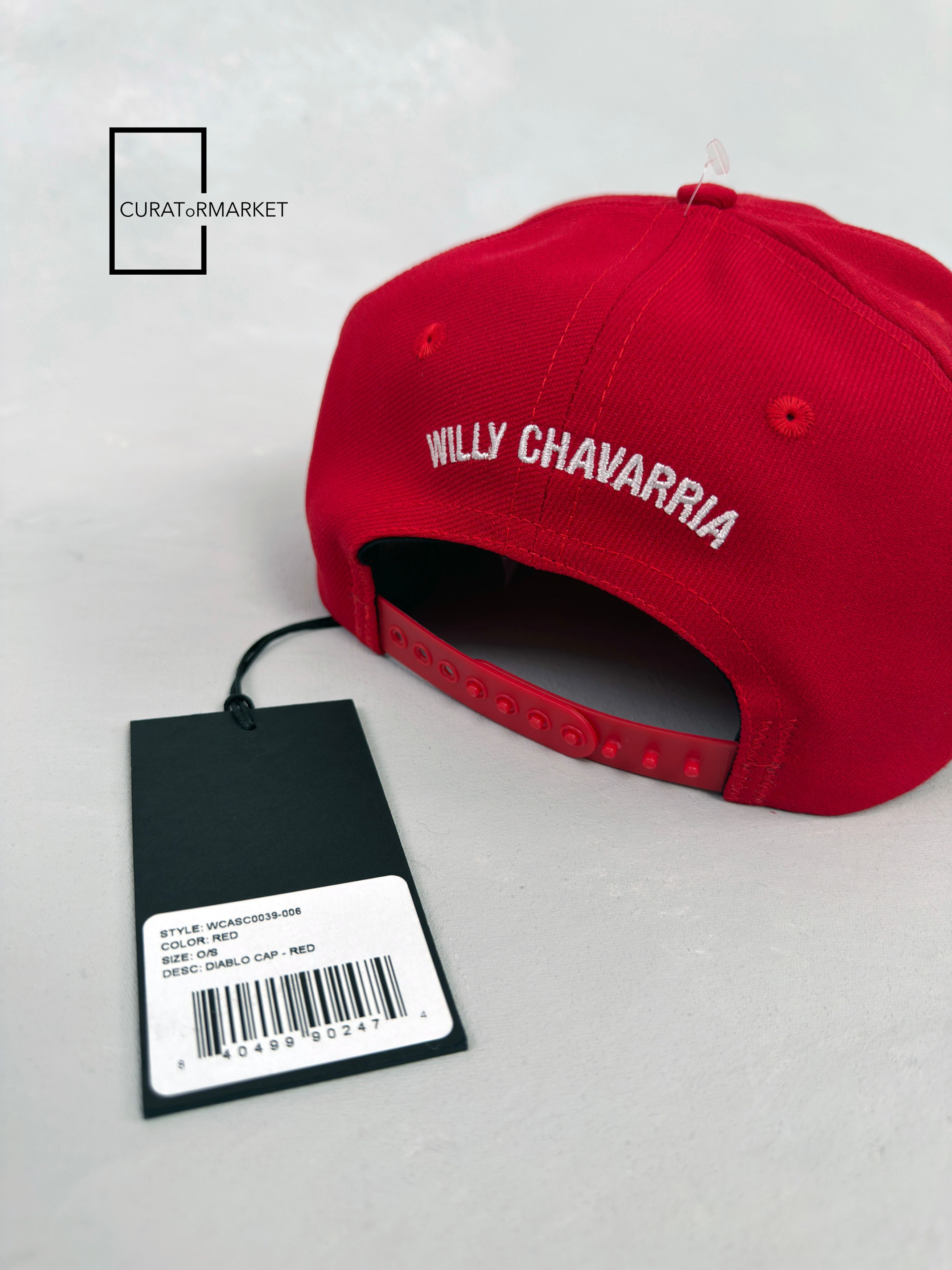 Willy Chavarria DIABLO Embroidered Red Snapback Cap Hat Made in USA FW25 Size ONE SIZE - 3 Thumbnail