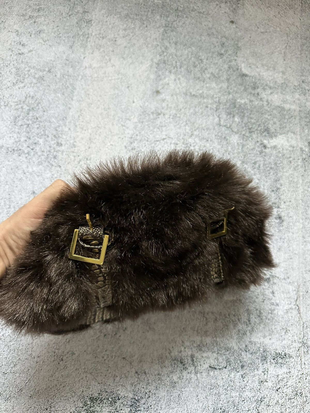 Japanese Brand Faux Fur Handle Bag Japanase Diesel Style Y2K Size ONE SIZE - 6 Thumbnail