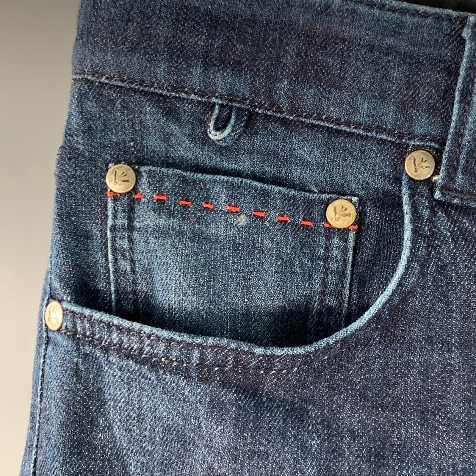 Isaia ISAIA Size 32 Blue Cotton Selvedge Twill Skinny Jeans Size US 32 / EU 48 - 2 Thumbnail